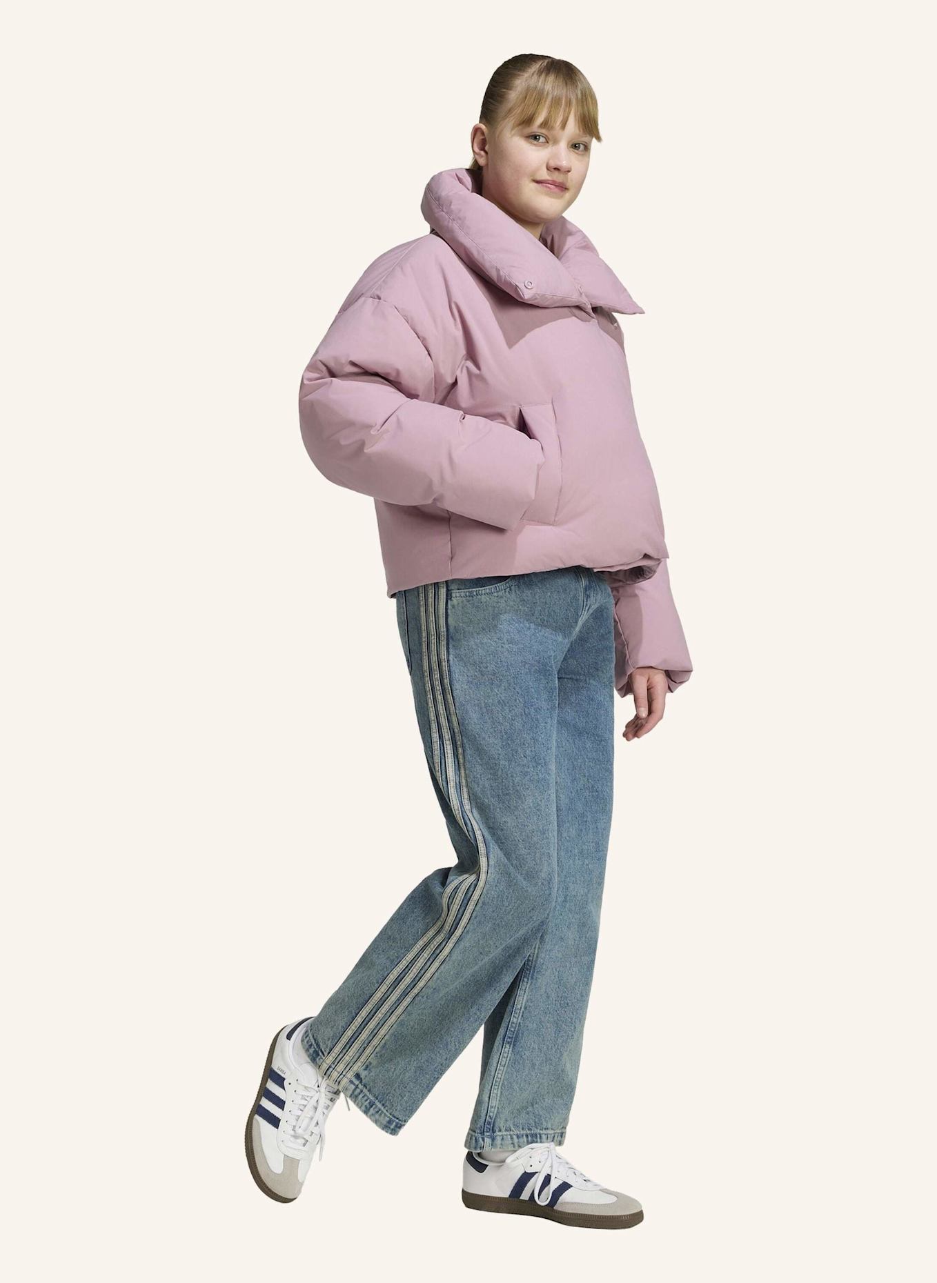 adidas Originals PUFFER JACKE, OVERSIZE-PASSFORM: LILA