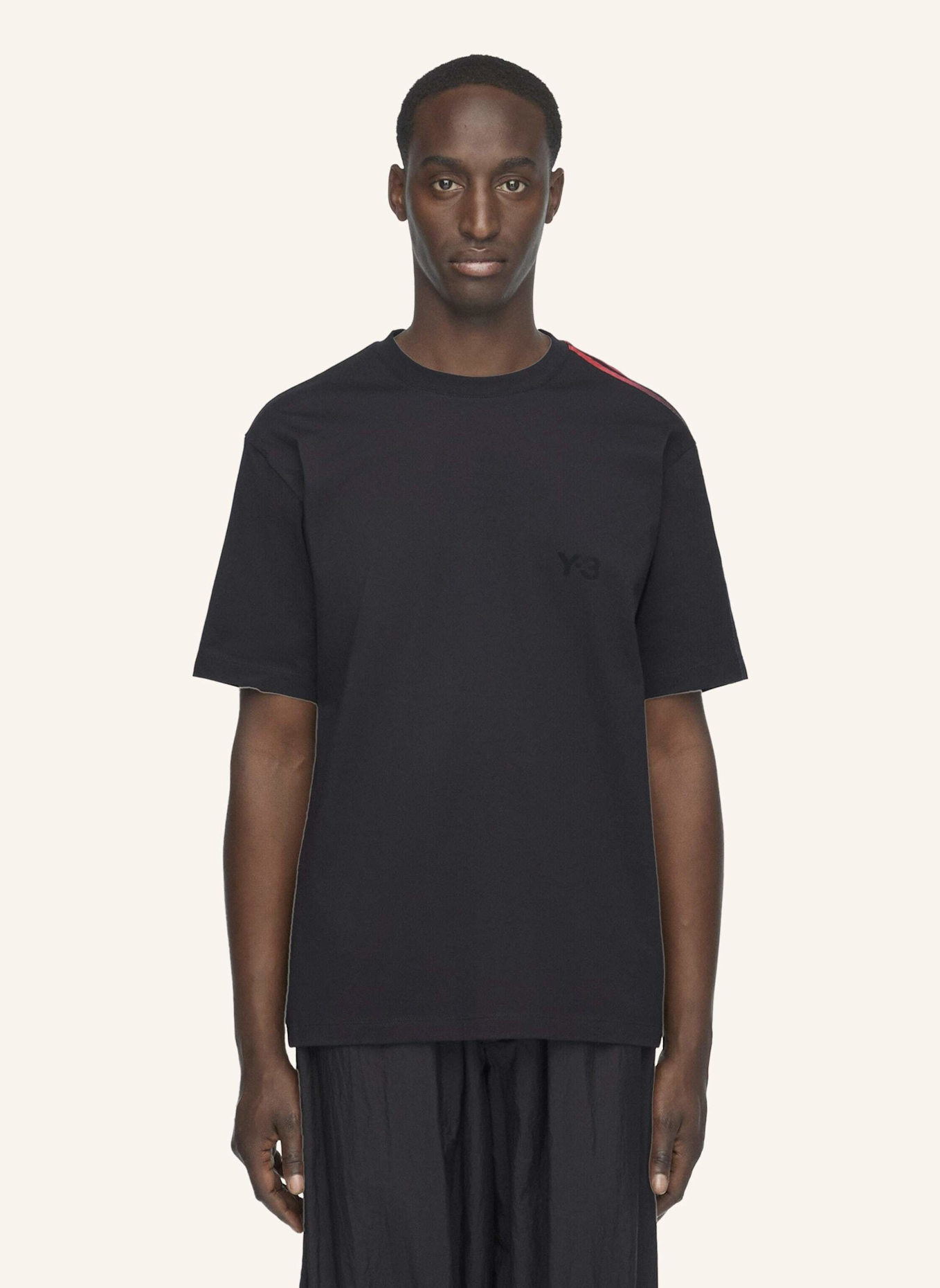 Y-3 Y-3 T-SHIRT, STREIFEN MIT FARBVERLAUF: SCHWARZ