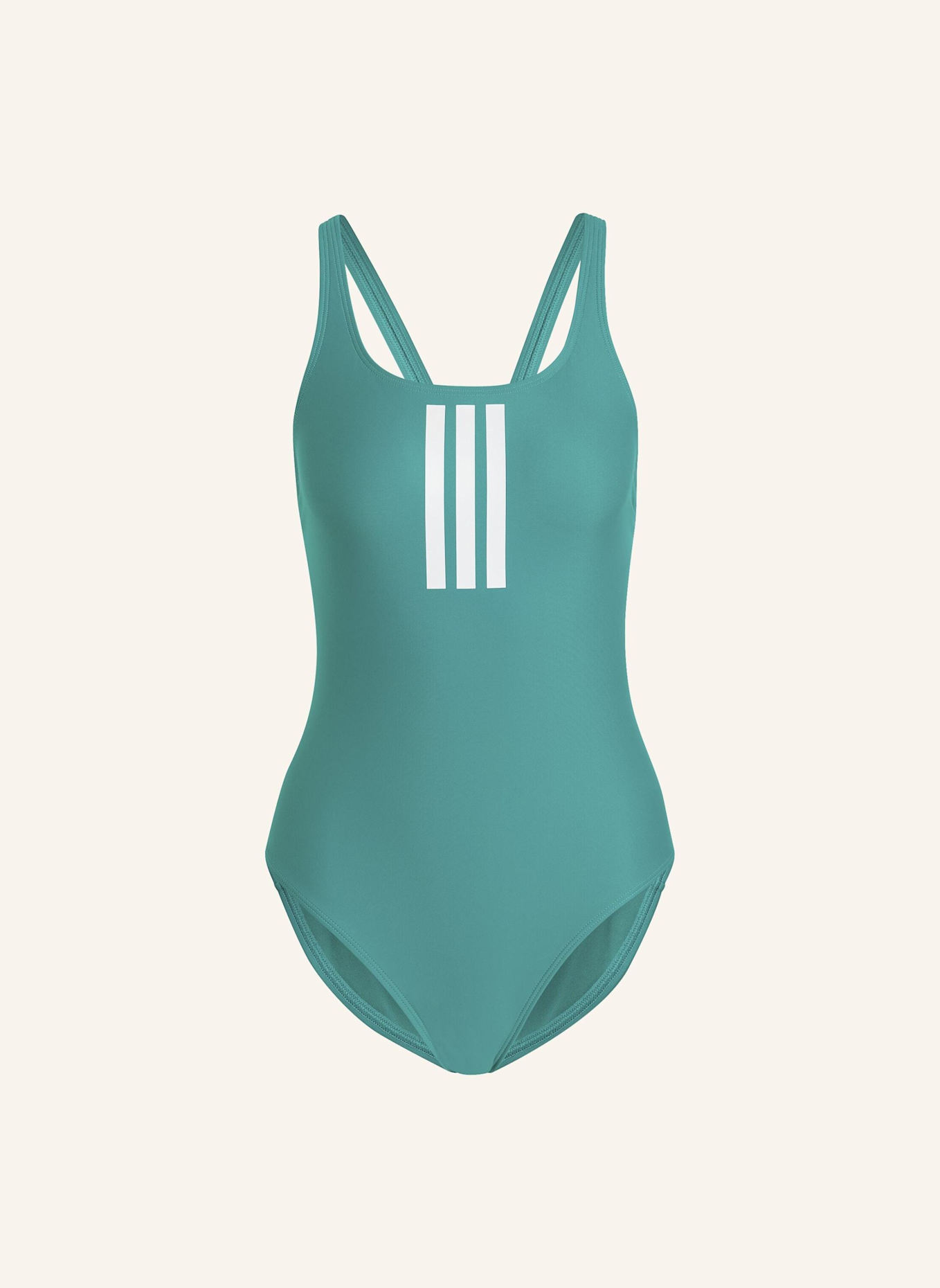adidas Badeanzug 3-STREIFEN: GRÜN/ WEISS