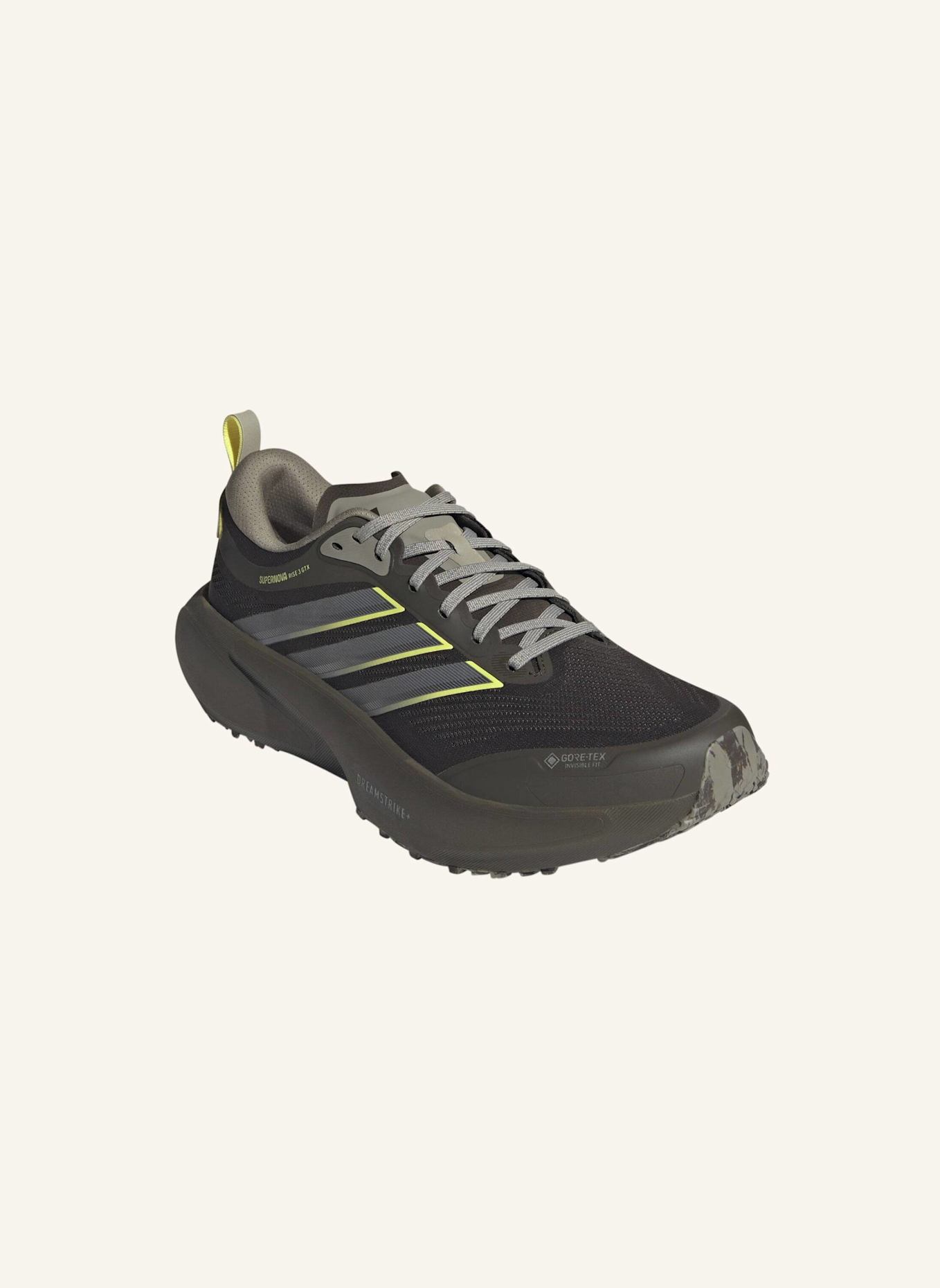 adidas SUPERNOVA RISE 3 GTX LAUFSCHUH: GRÜN/ GRAU