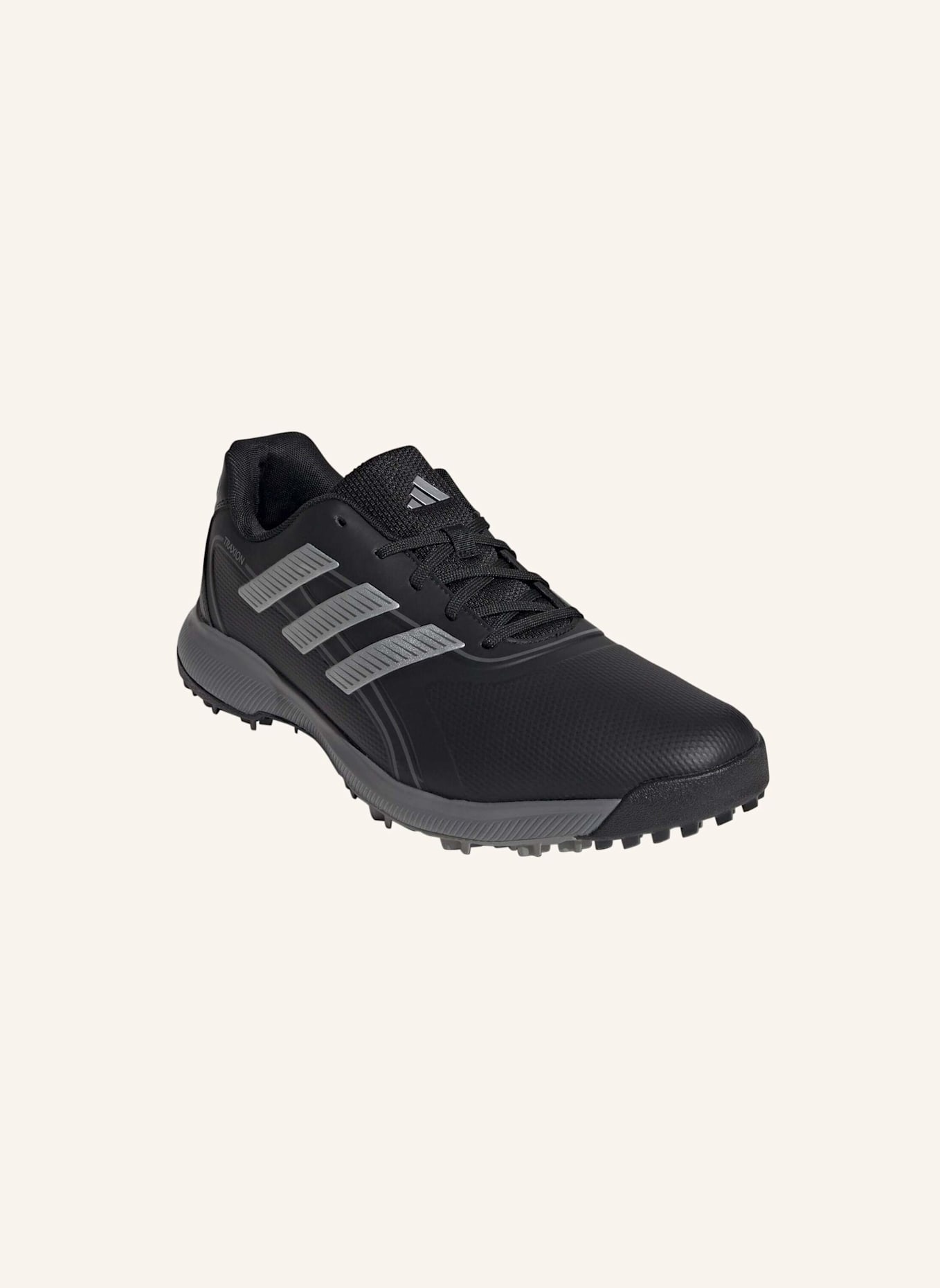 adidas TRAXION LITE MAX SPIKELESS BOUNCE GOLFSCHUH: SCHWARZ/ SILBER/ GRAU