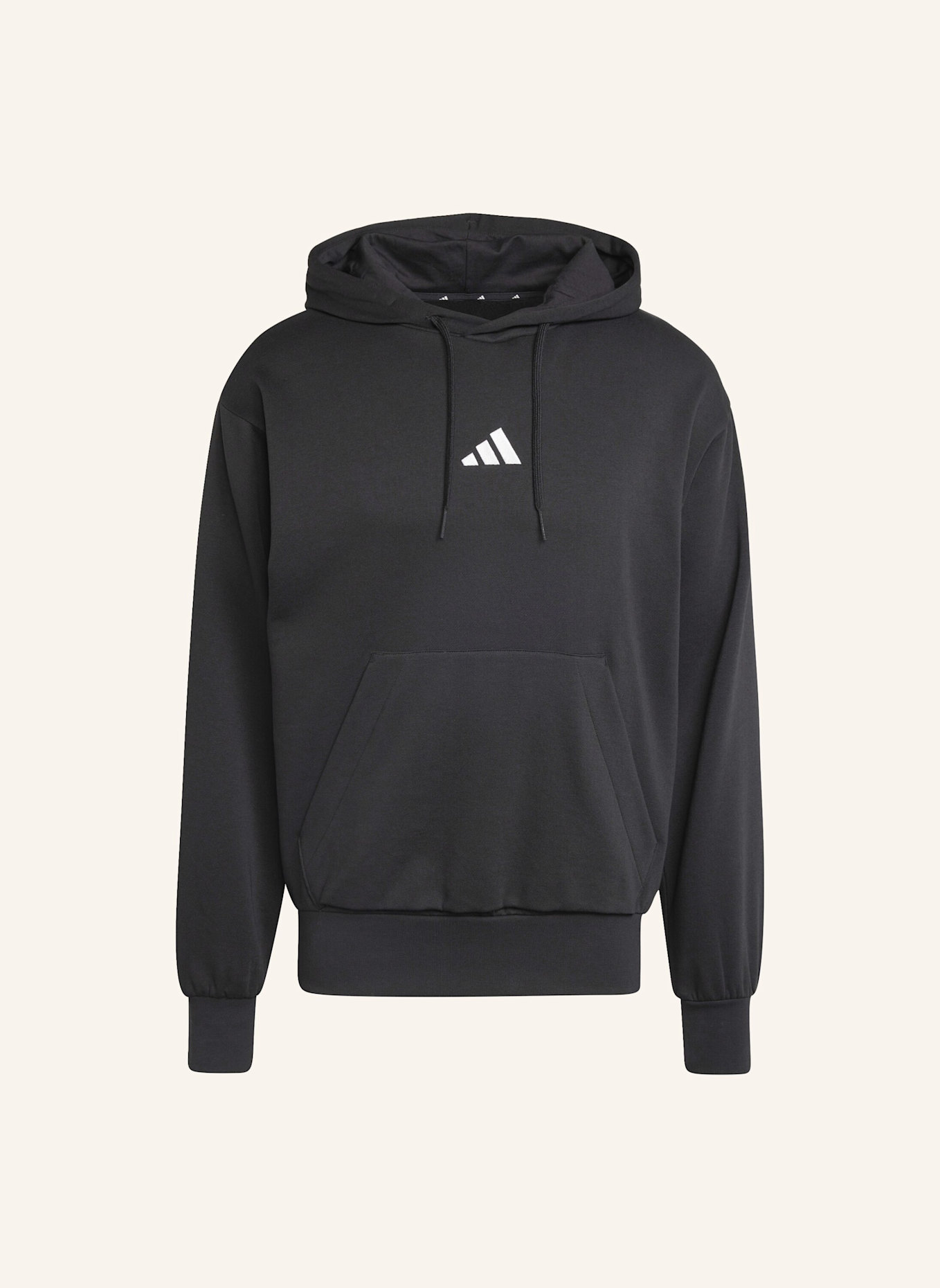 adidas ESSENTIALS FEELCOZY HOODIE: SCHWARZ/ WEISS