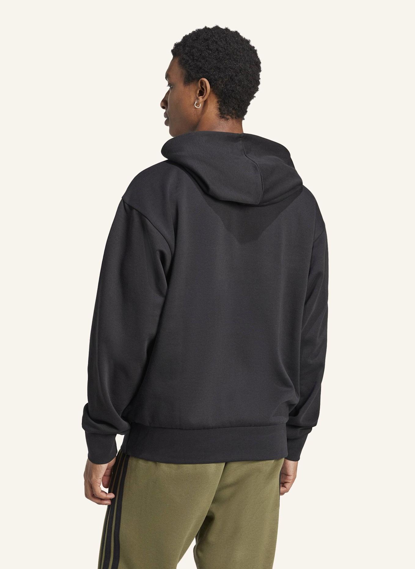 adidas ESSENTIALS FEELCOZY HOODIE: SCHWARZ/ WEISS