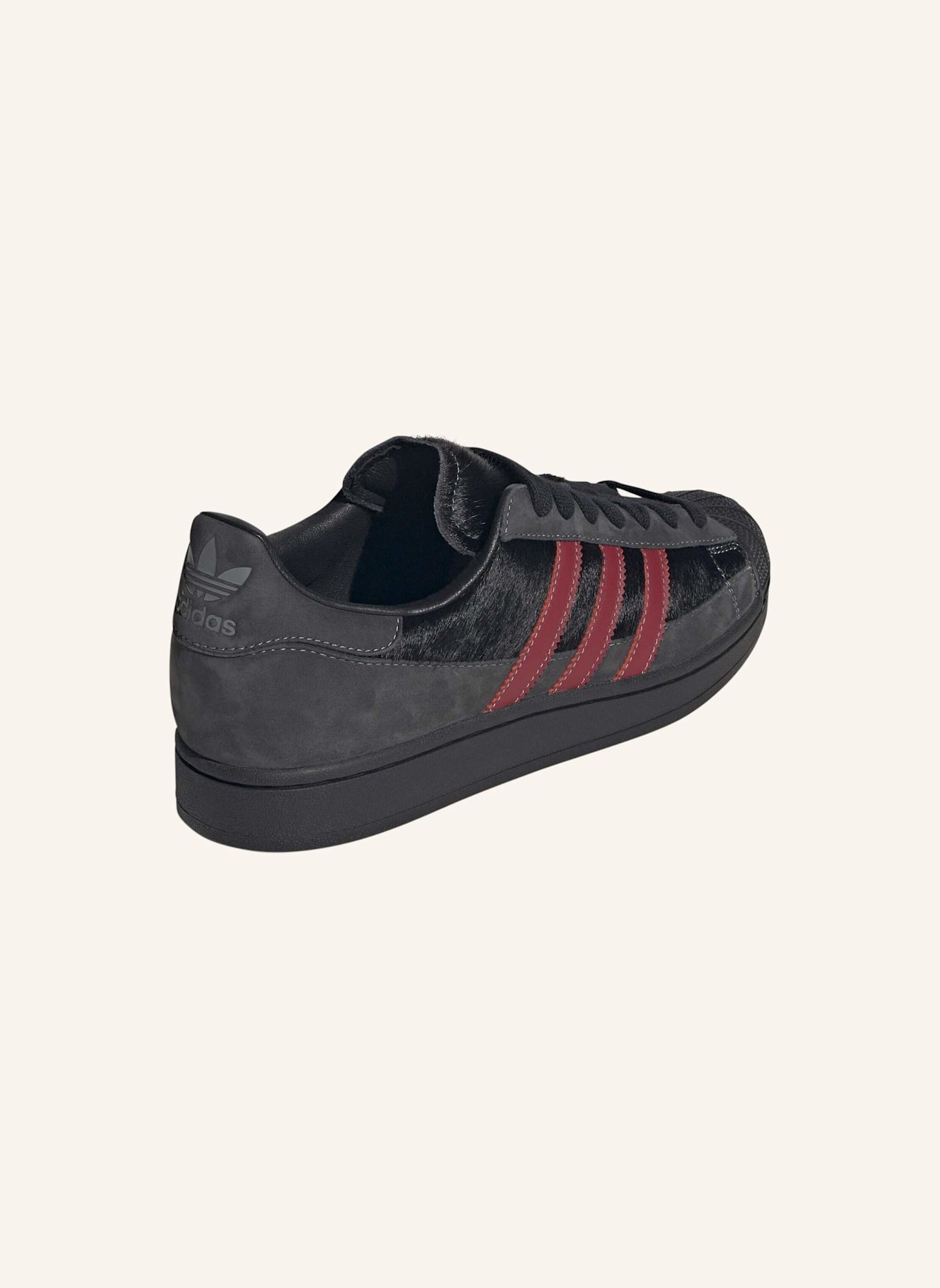 adidas Originals SUPERSTAR II MG SCHUH: SCHWARZ/ ROT/ GRAU