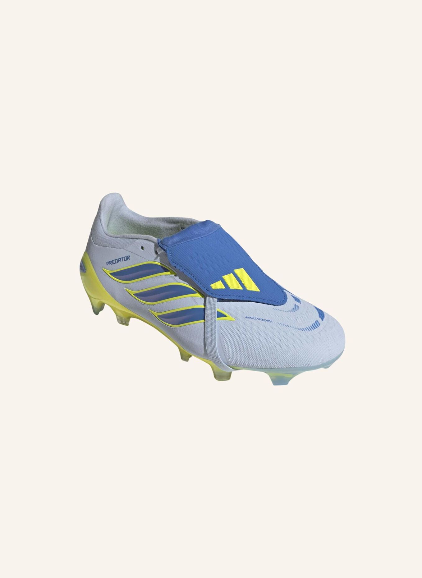 adidas PREDATOR PRO FOLD-OVER TONGUE FIRM GROUND FUSSBALLSCHUH: BLAU/ GELB