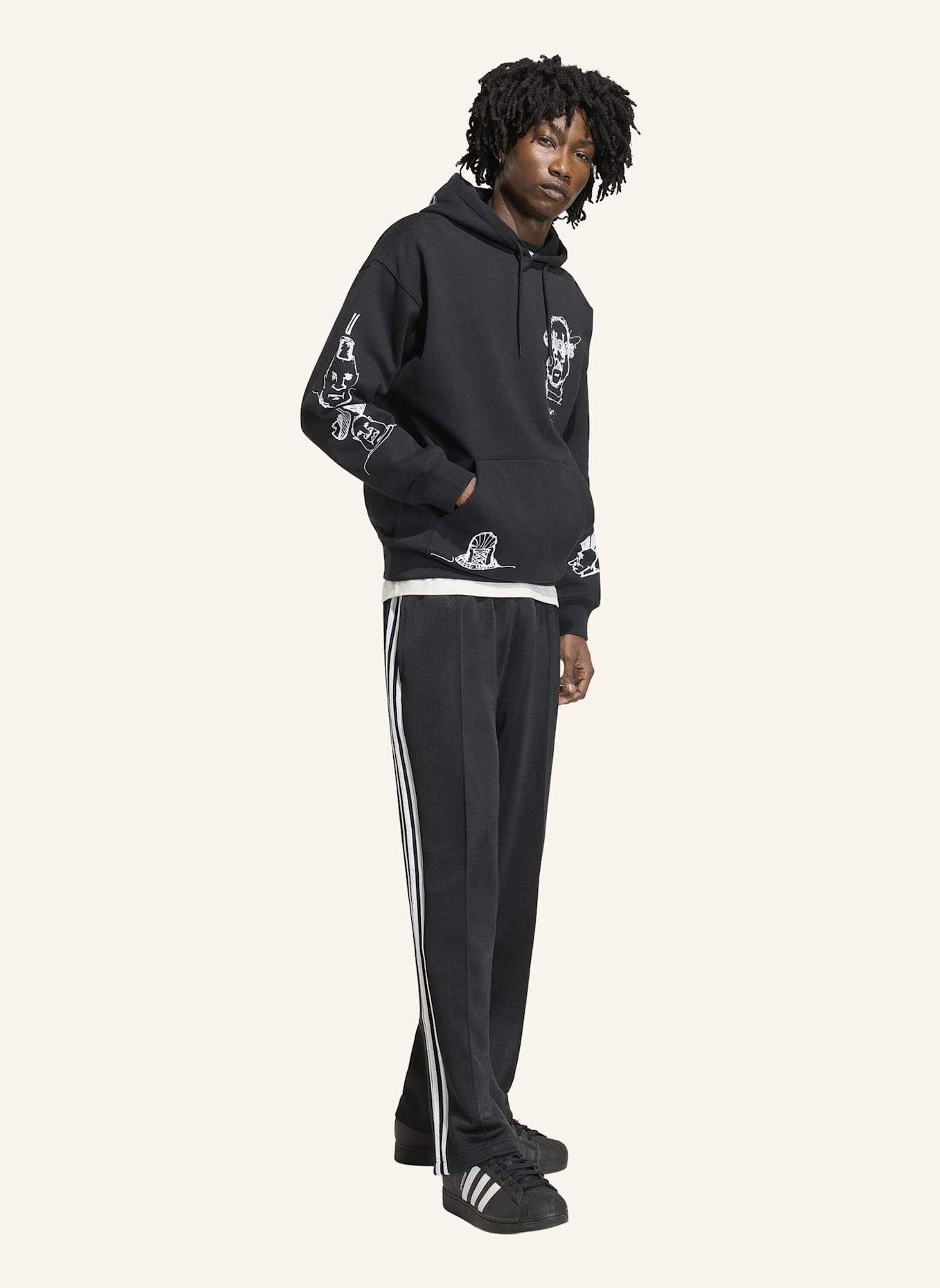 adidas Originals PETER MOORE HOODIE-SWEATSHIRT: SCHWARZ