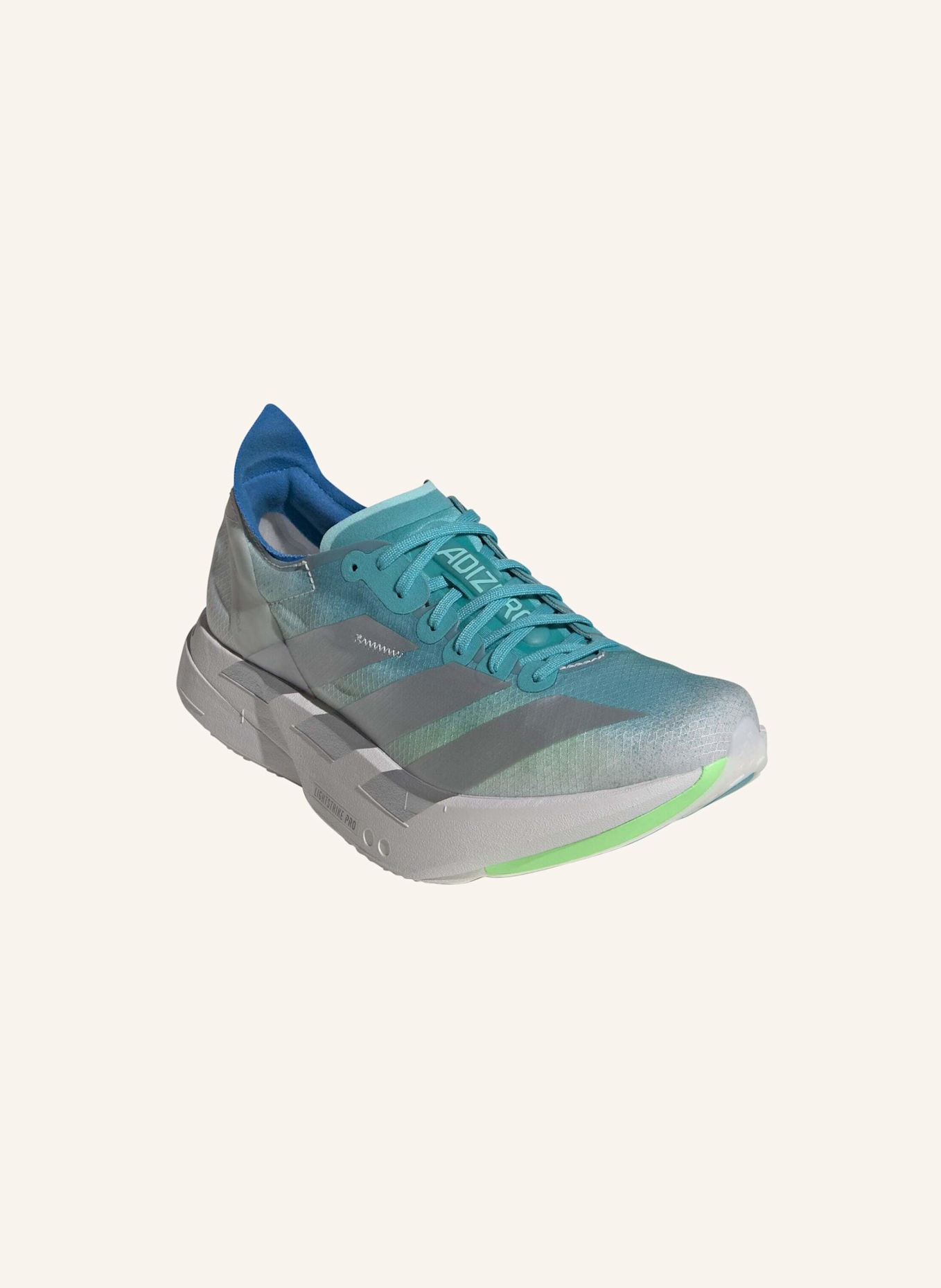 adidas ADIZERO ADIOS PRO 4 SCHUH: GRÜN/ SILBER/ GRAU