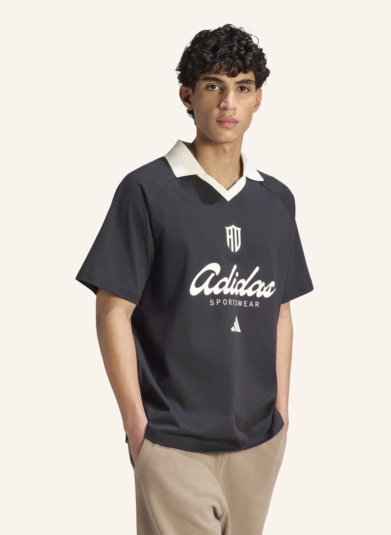 adidas LUX TIRO SCRIPT GRAFIK POLOSHIRT: SCHWARZ/ WEISS
