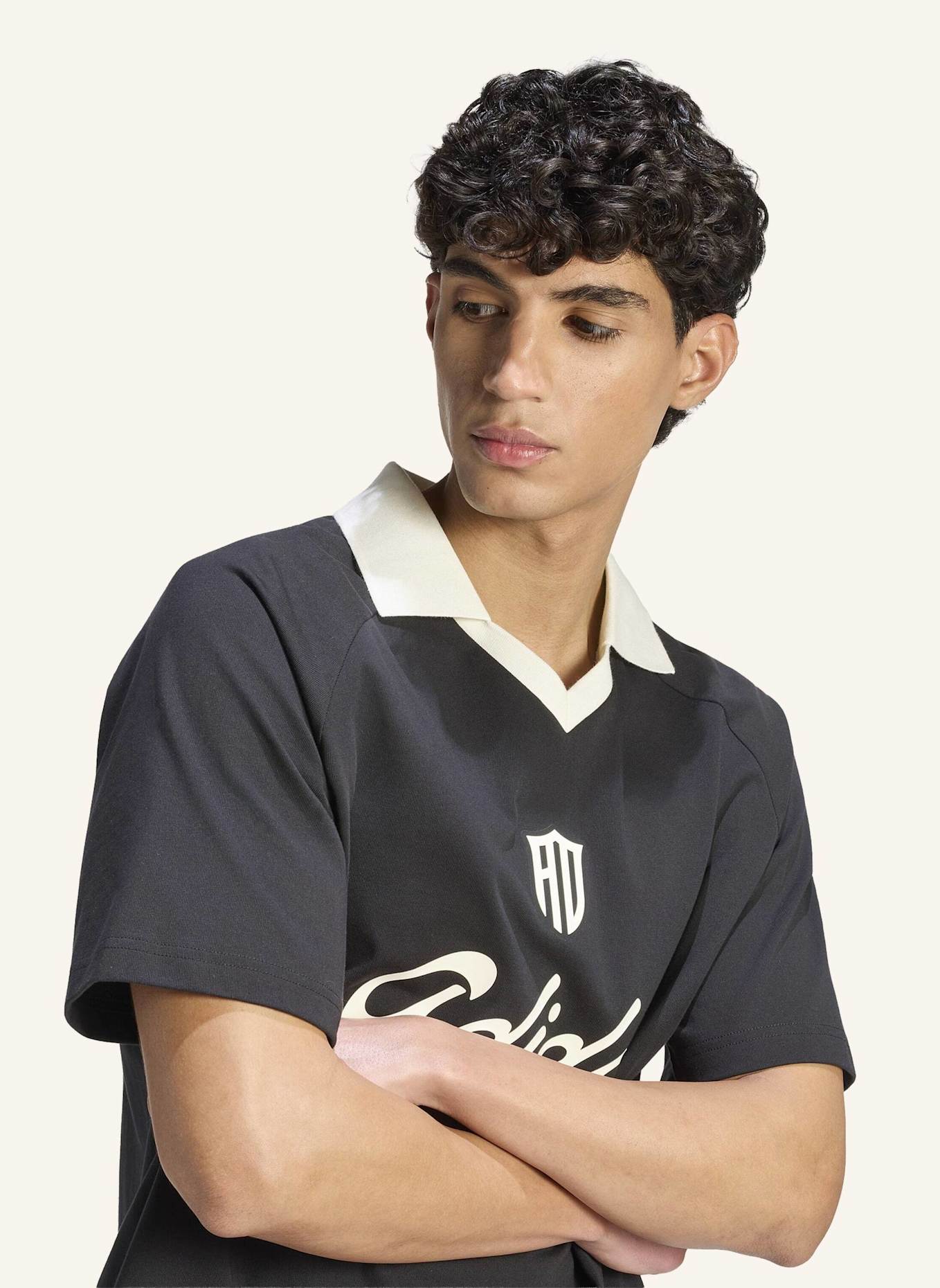 adidas LUX TIRO SCRIPT GRAFIK POLOSHIRT: SCHWARZ/ WEISS