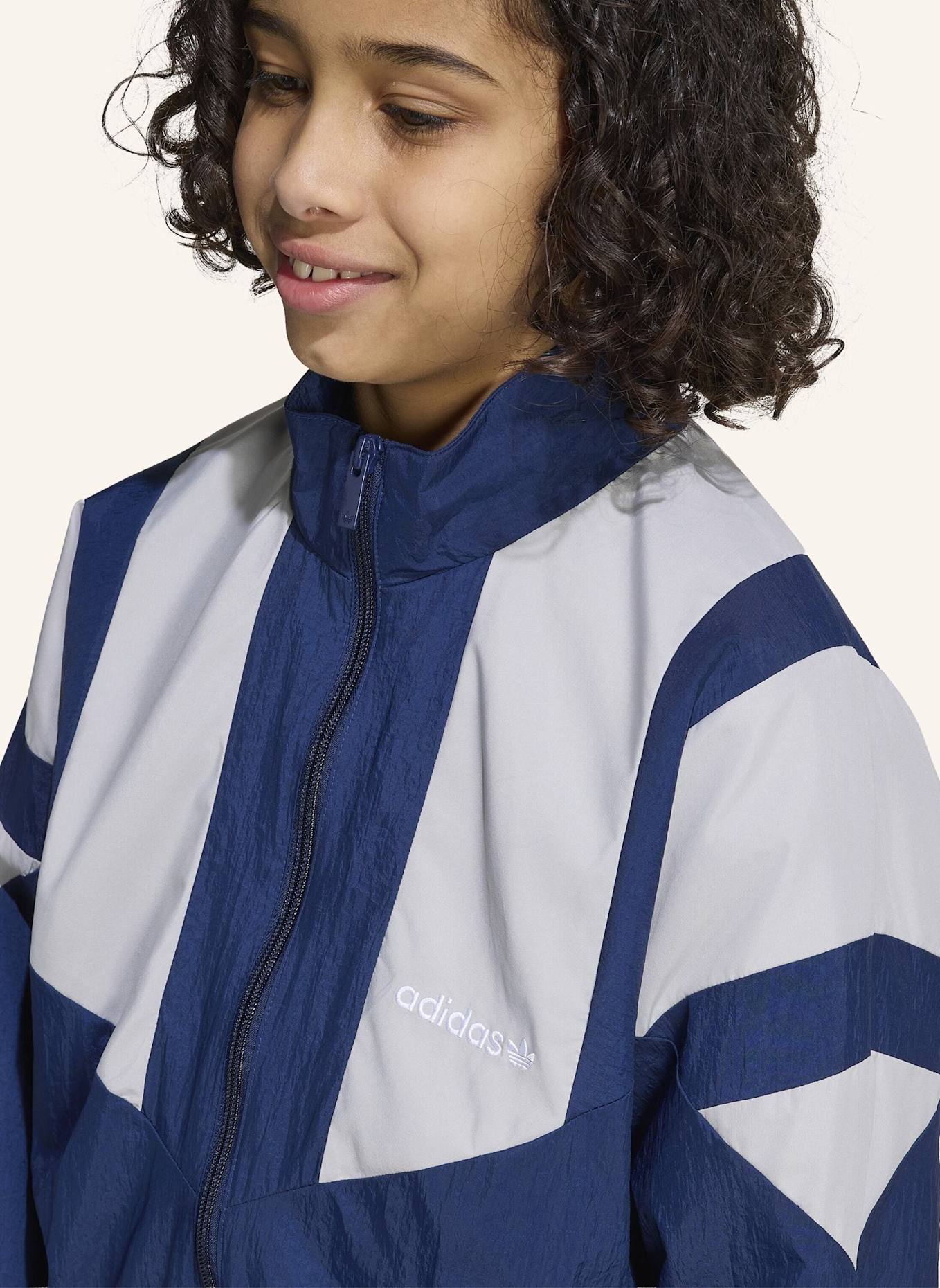 adidas Originals OVERSIZED BLOCKED WOVEN TRACK TOP: BLAU/ GRAU