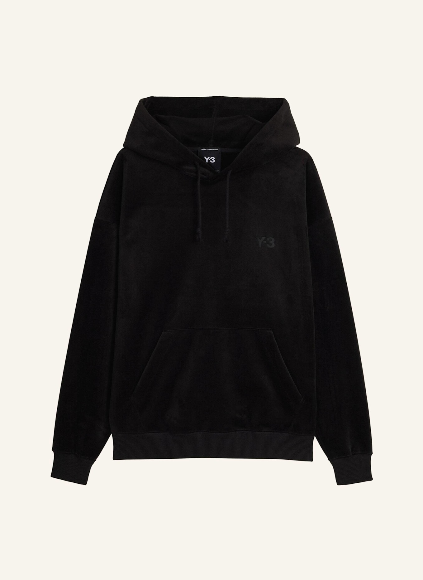 Y-3 Y-3 KAPUZENJACKE AUS SAMT UND CORD: SCHWARZ