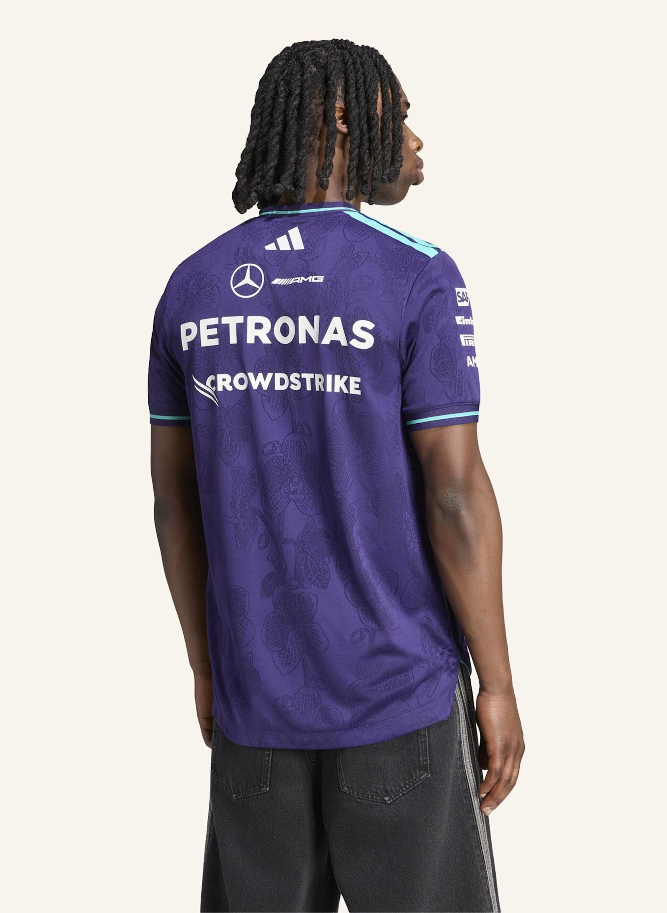 adidas MERCEDES AMG PETRONAS FORMULA 1 TEAM VANDA BLOOM AUTHENTIC FAHRERTRIKOT: LILA