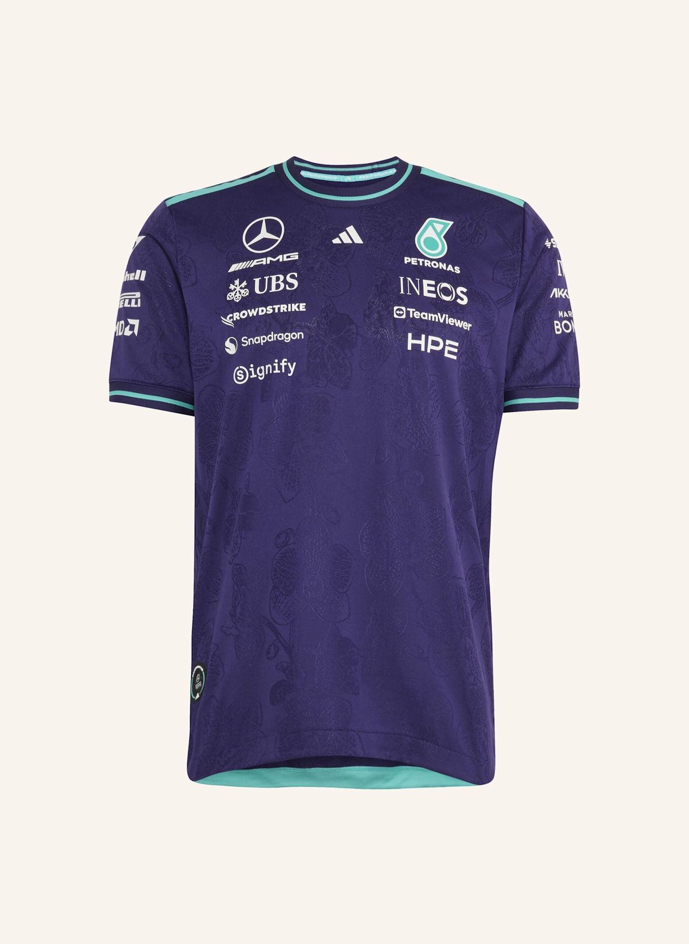 adidas MERCEDES AMG PETRONAS FORMULA 1 TEAM VANDA BLOOM AUTHENTIC FAHRERTRIKOT: LILA