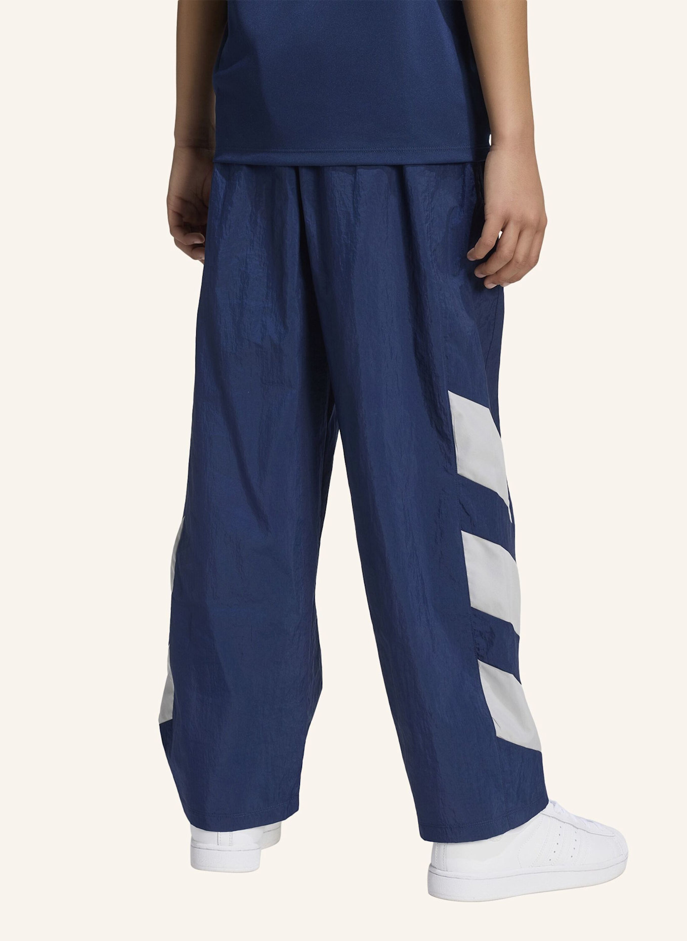 adidas Originals TRAININGSHOSE, OVERSIZE, GEWEBT, COLOURBLOCKING: BLAU/ GRAU
