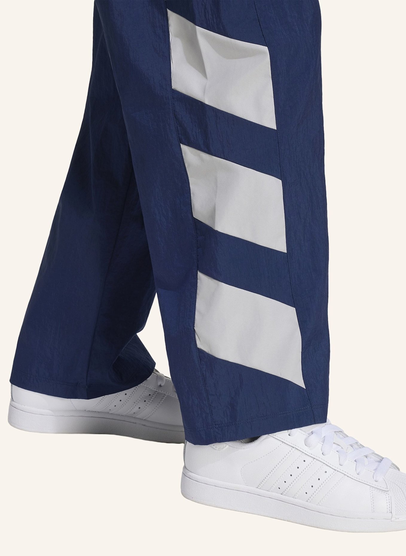 adidas Originals TRAININGSHOSE, OVERSIZE, GEWEBT, COLOURBLOCKING: BLAU/ GRAU