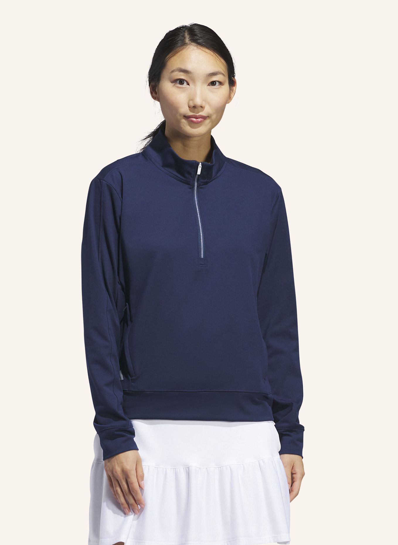 adidas WOMEN'S ULTIMATE365 HALF-ZIP LAYERING OBERTEIL: BLAU
