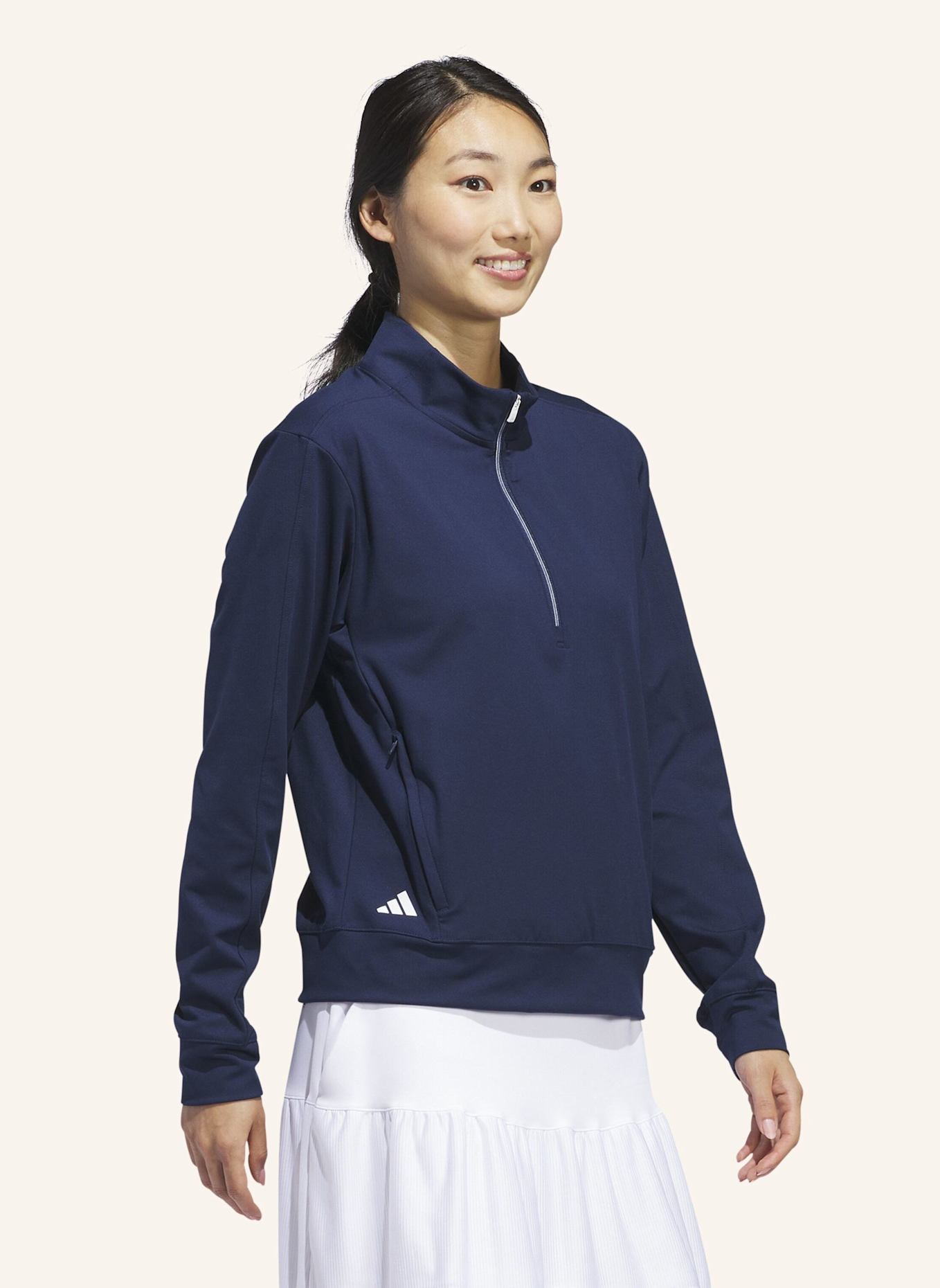 adidas WOMEN'S ULTIMATE365 HALF-ZIP LAYERING OBERTEIL: BLAU
