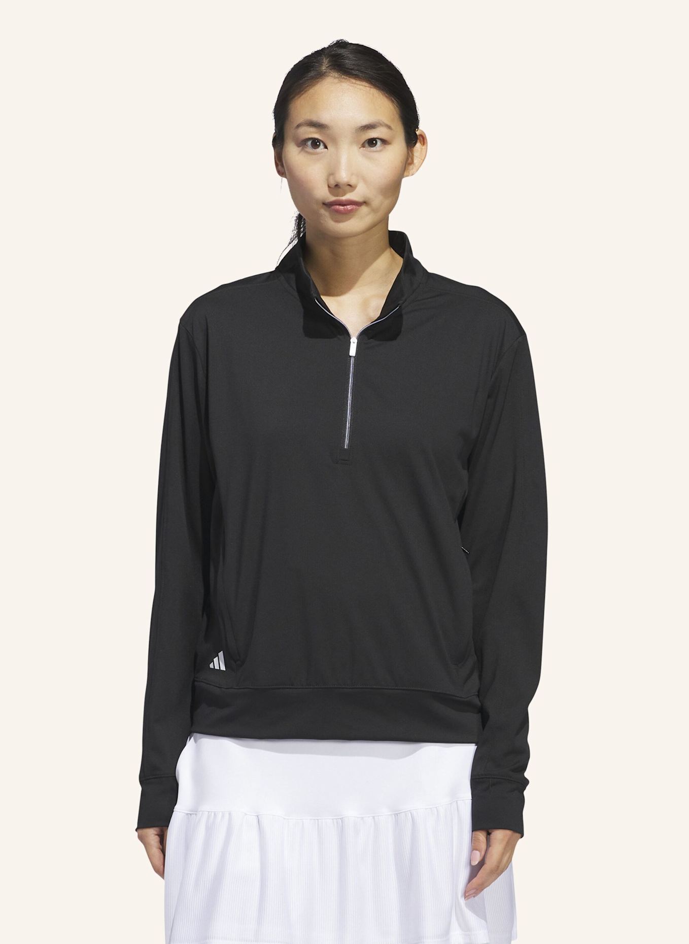 adidas WOMEN'S ULTIMATE365 HALF-ZIP LAYERING OBERTEIL: SCHWARZ