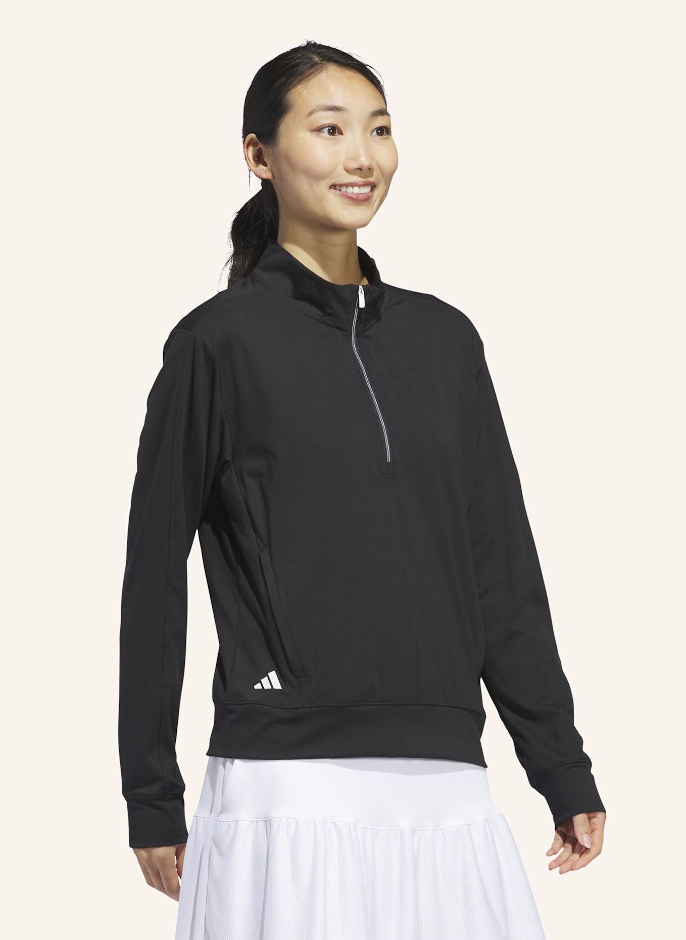 adidas WOMEN'S ULTIMATE365 HALF-ZIP LAYERING OBERTEIL: SCHWARZ
