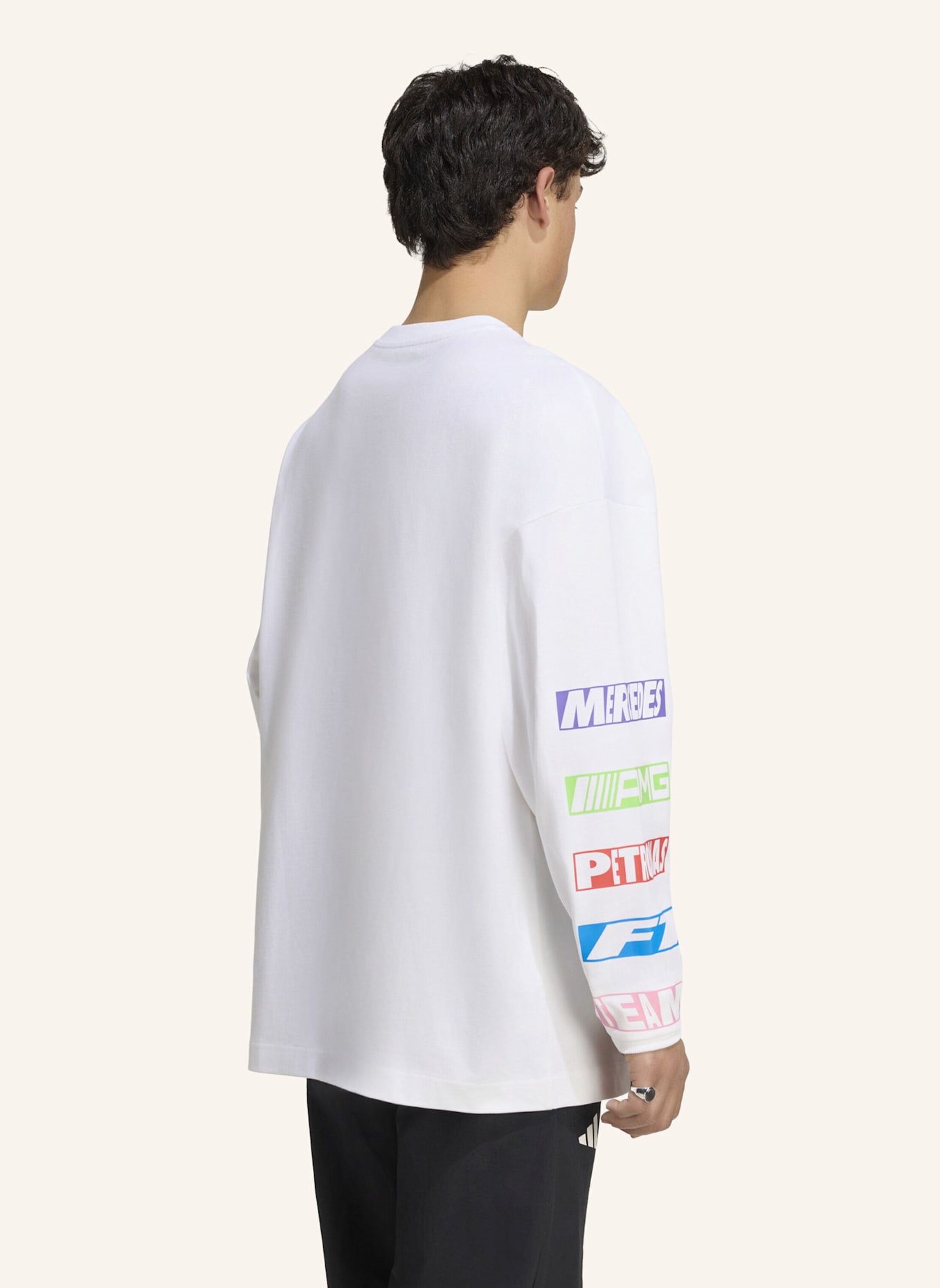 adidas MERCEDES – AMG PETRONAS FORMULA 1 TEAM LIGHTS ON LONGSLEEVE T-SHIRT: WEISS