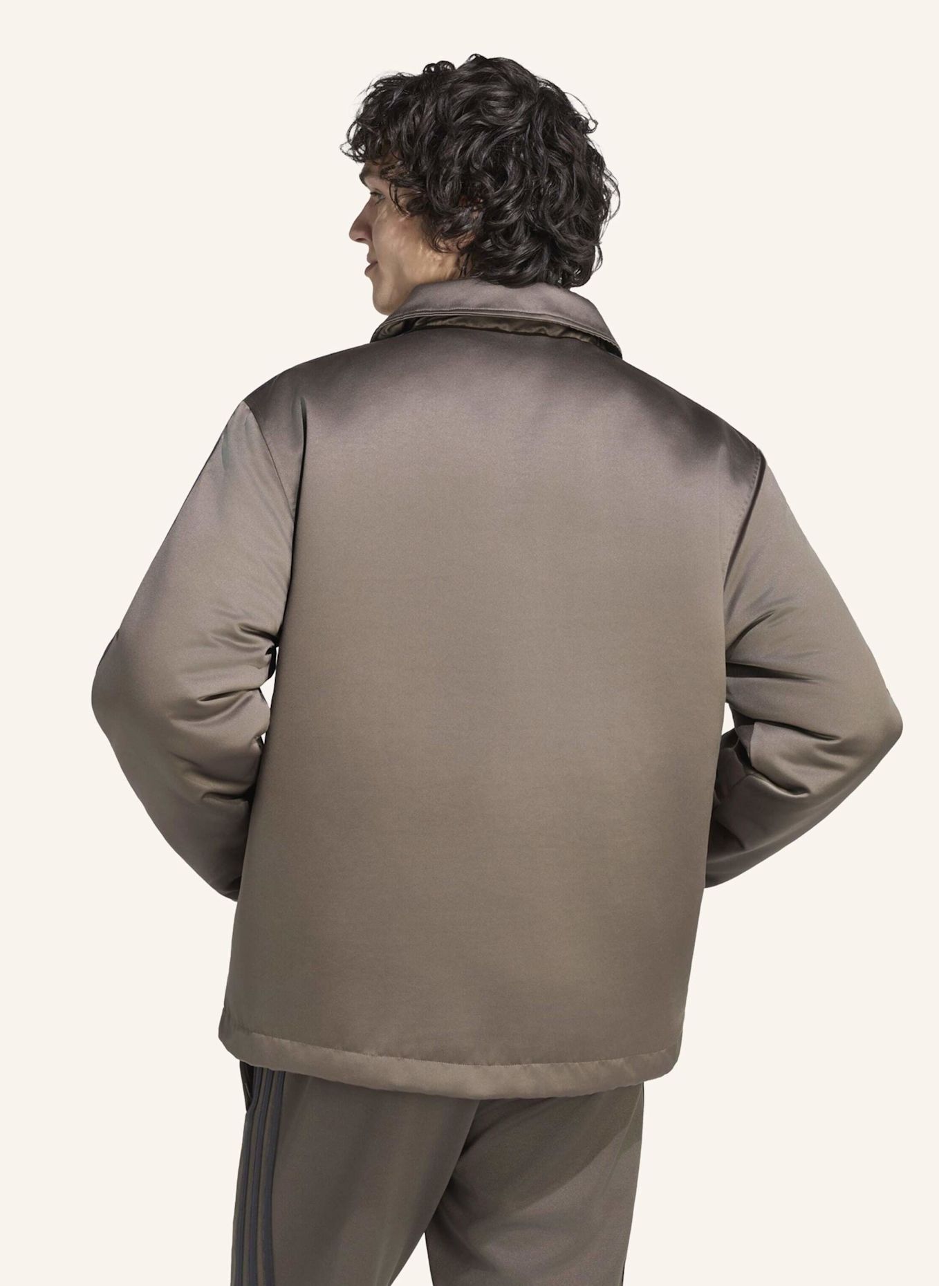 adidas Originals 3-STREIFEN PUFFER JACKE, SATIN: BRAUN