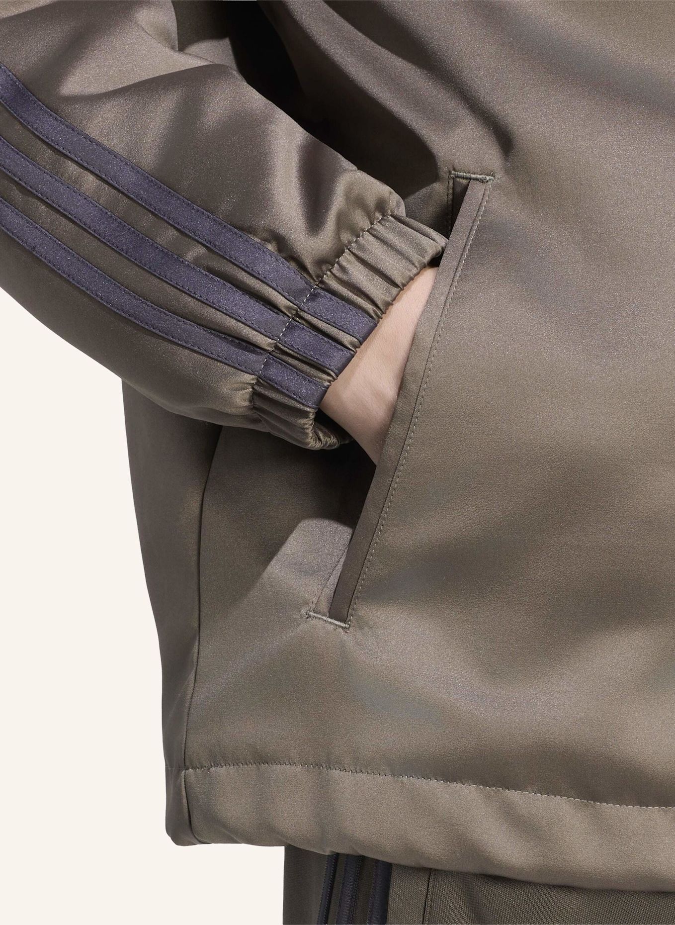 adidas Originals 3-STREIFEN PUFFER JACKE, SATIN: BRAUN