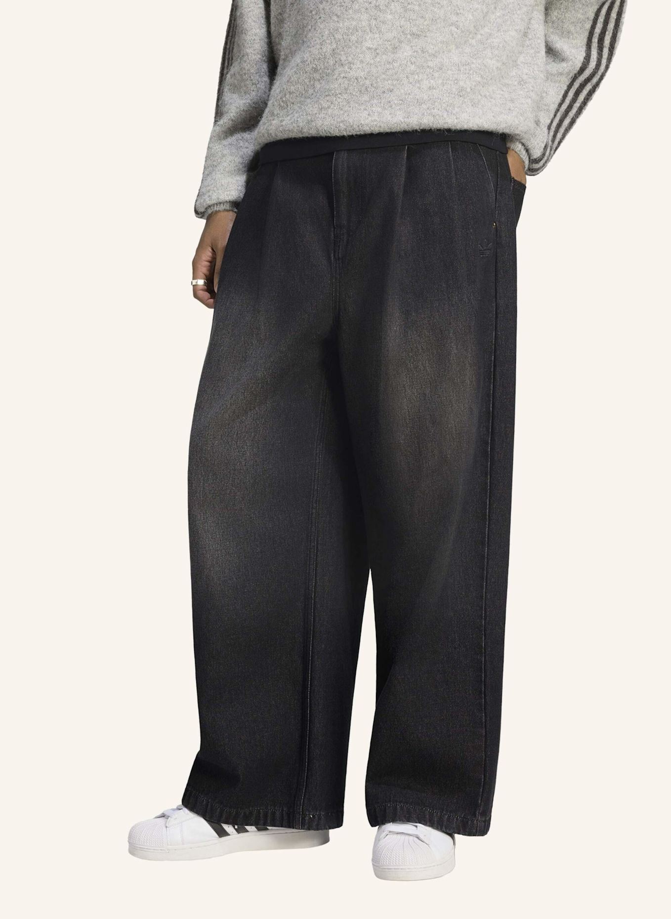 adidas Originals JEANS, MITTELHOCH, WEITES BEIN: SCHWARZ