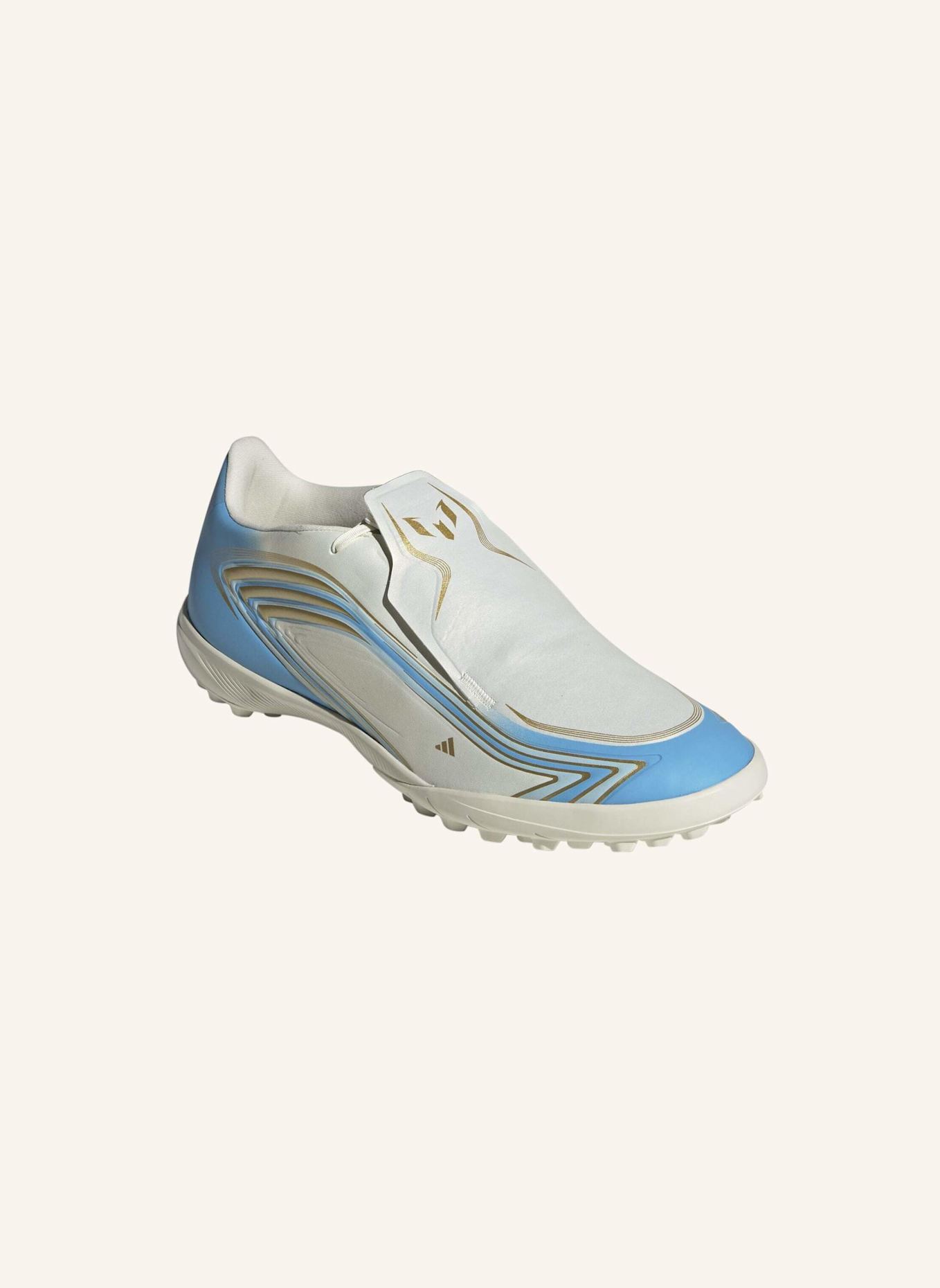adidas F50 MESSI LEAGUE FUSSBALLSCHUH, KUNSTRASEN: WEISS/ BLAU