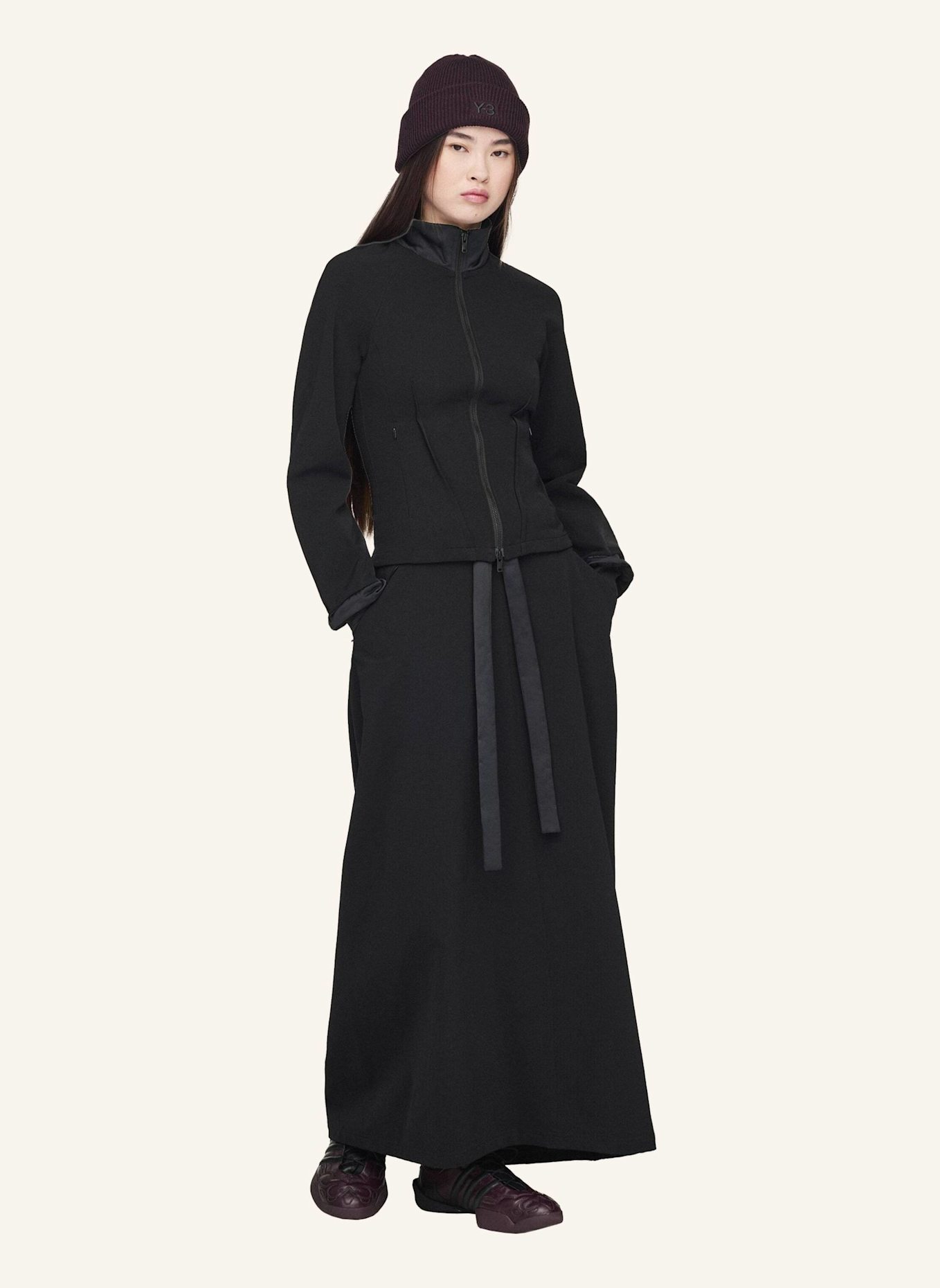 Y-3 Y-3 FITTED TRACK TOP: SCHWARZ