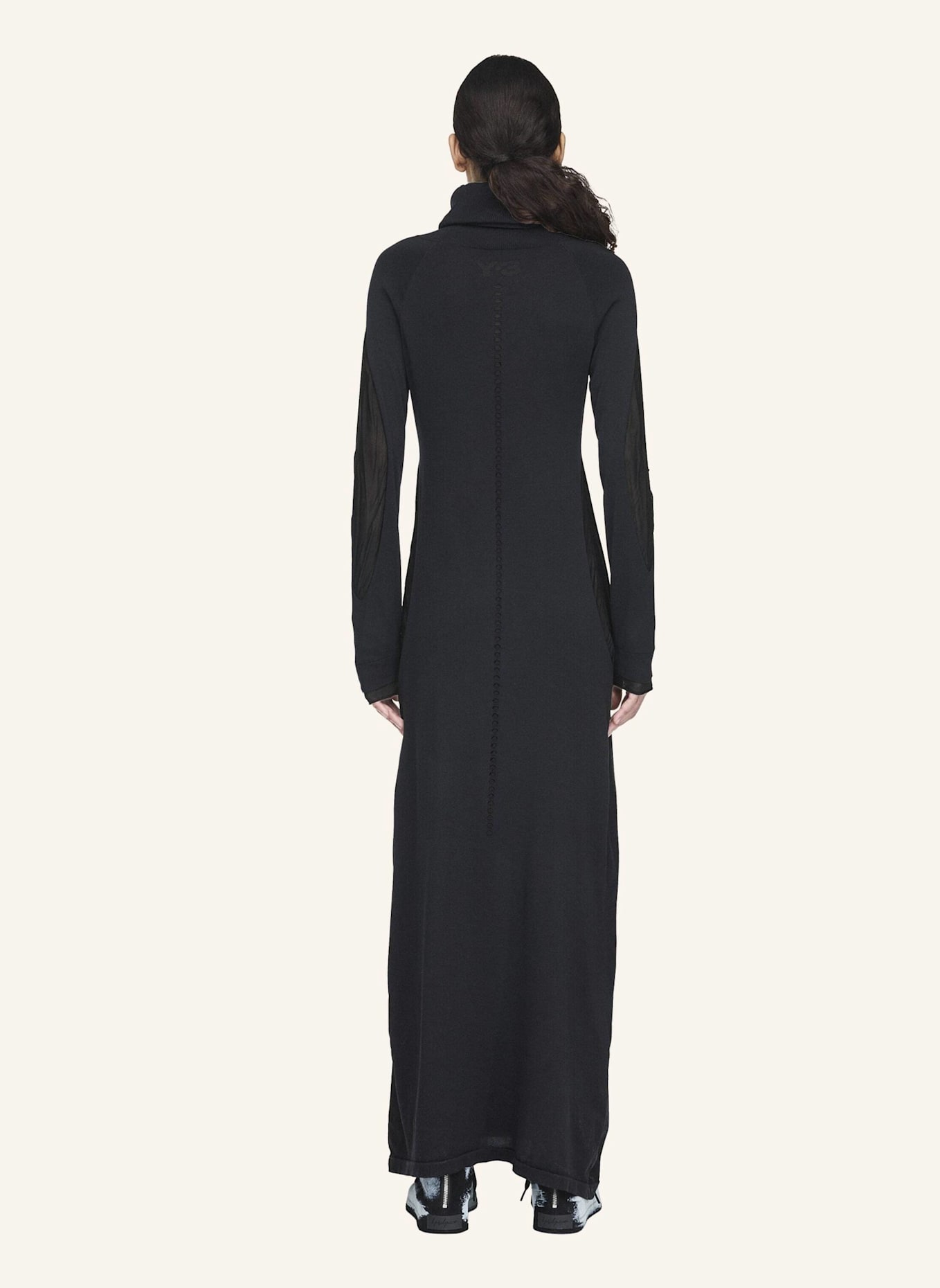 Y-3 Y-3 HOODED KNIT DRESS: SCHWARZ