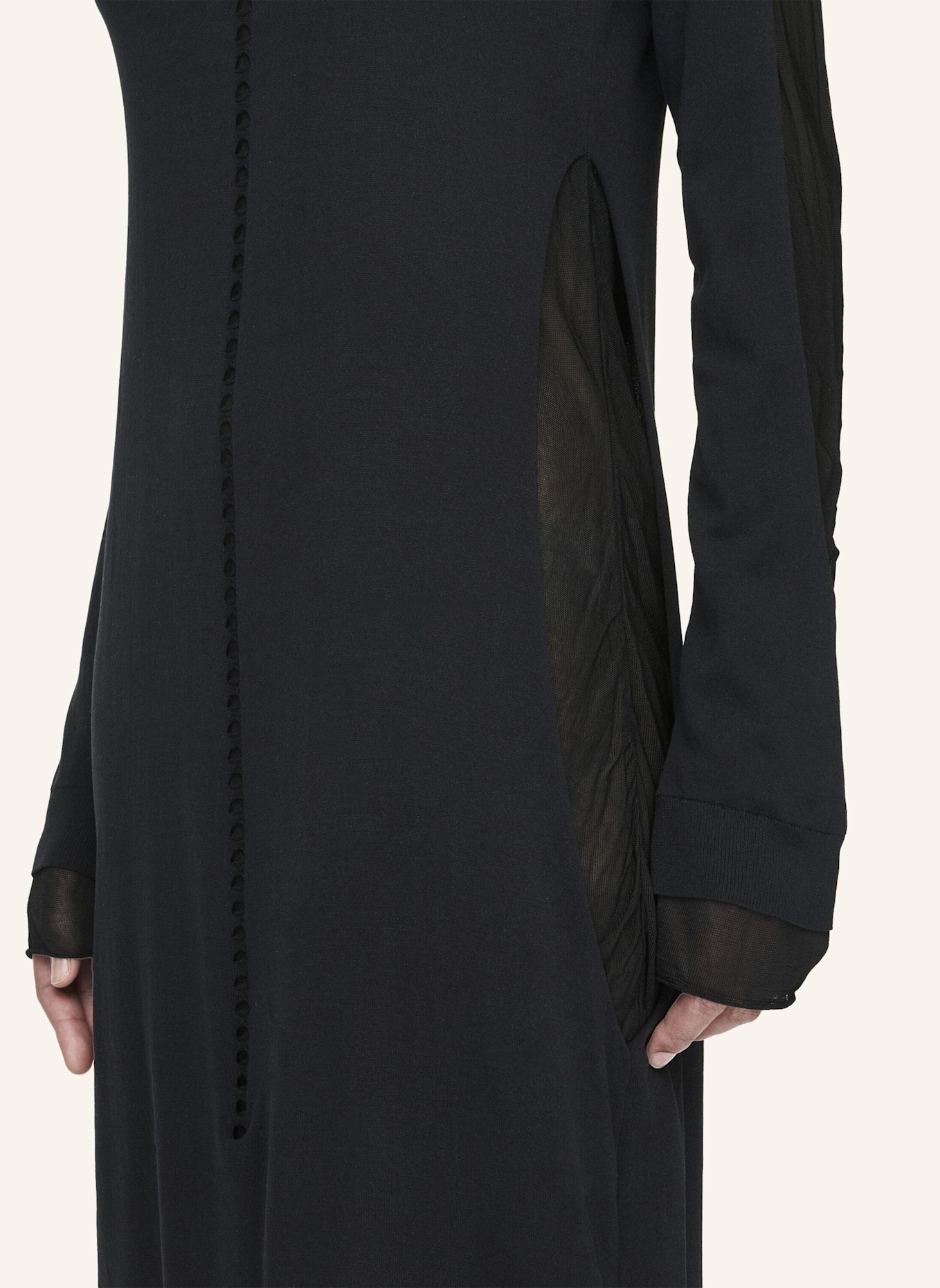 Y-3 Y-3 HOODED KNIT DRESS: SCHWARZ