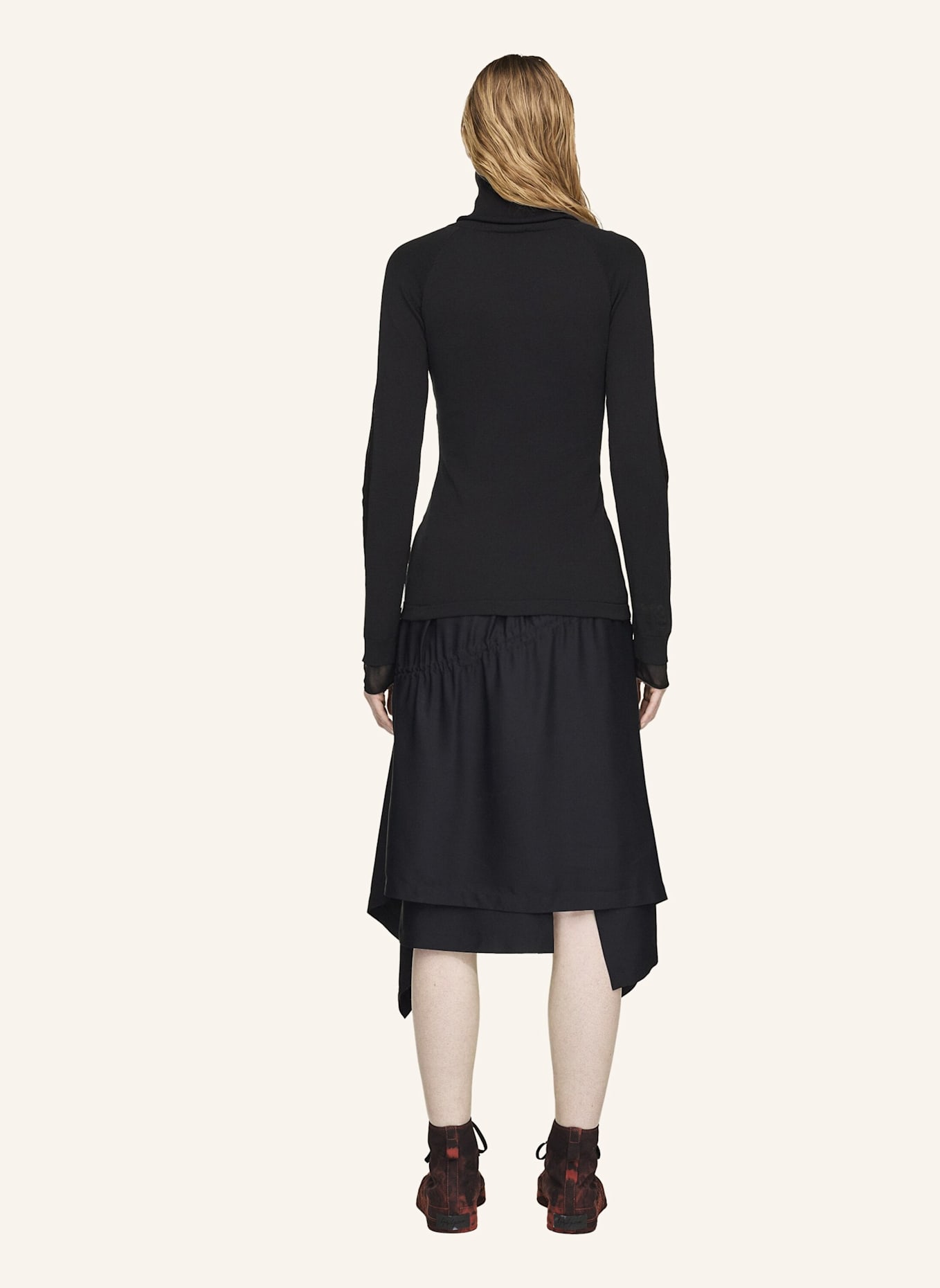Y-3 Y-3 HOODED KNIT TOP: SCHWARZ