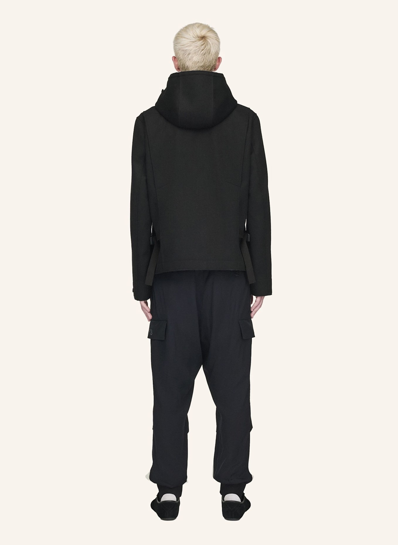Y-3 Y-3 BONDED MELTON JACKET: SCHWARZ
