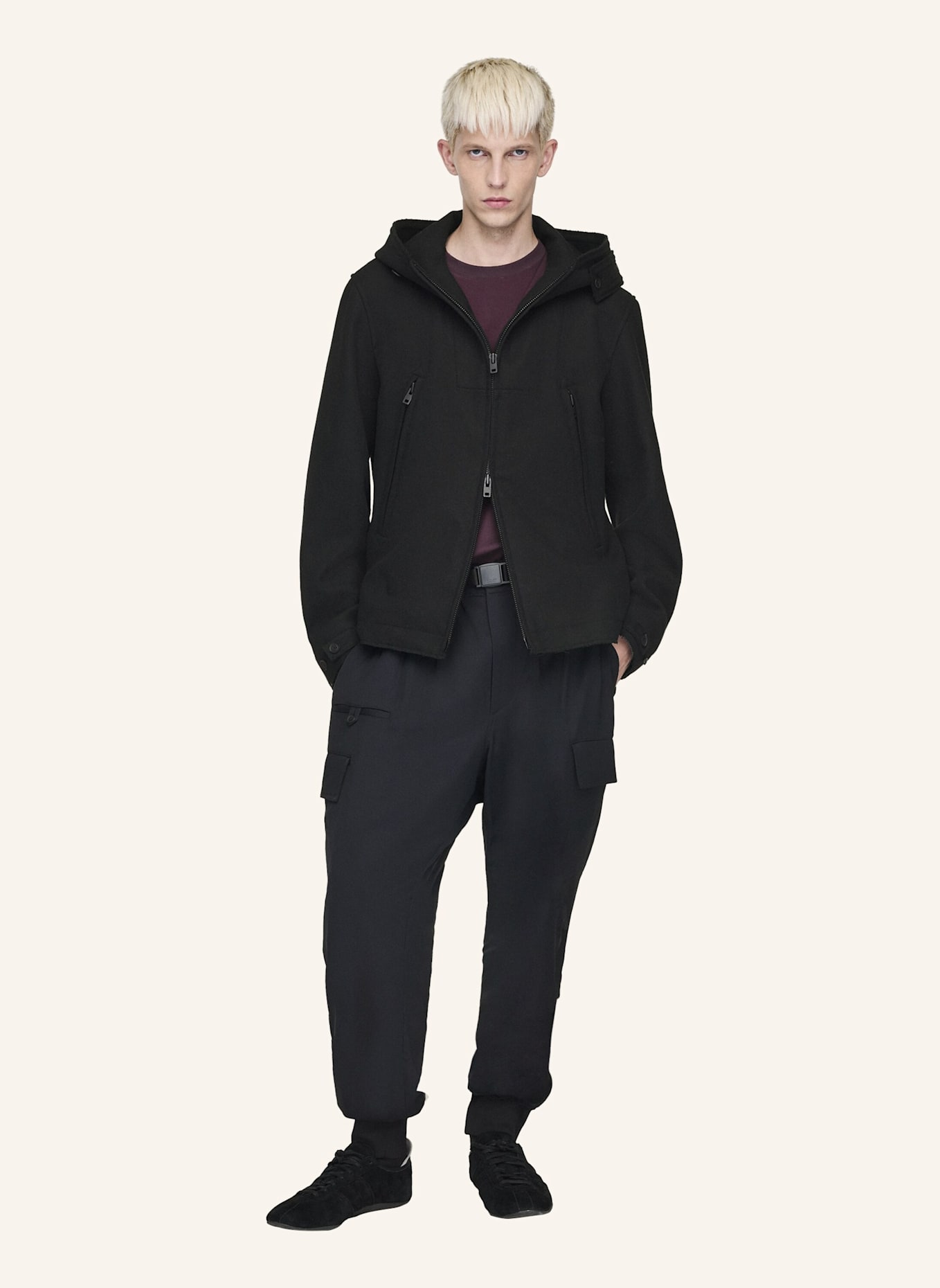 Y-3 Y-3 BONDED MELTON JACKET: SCHWARZ