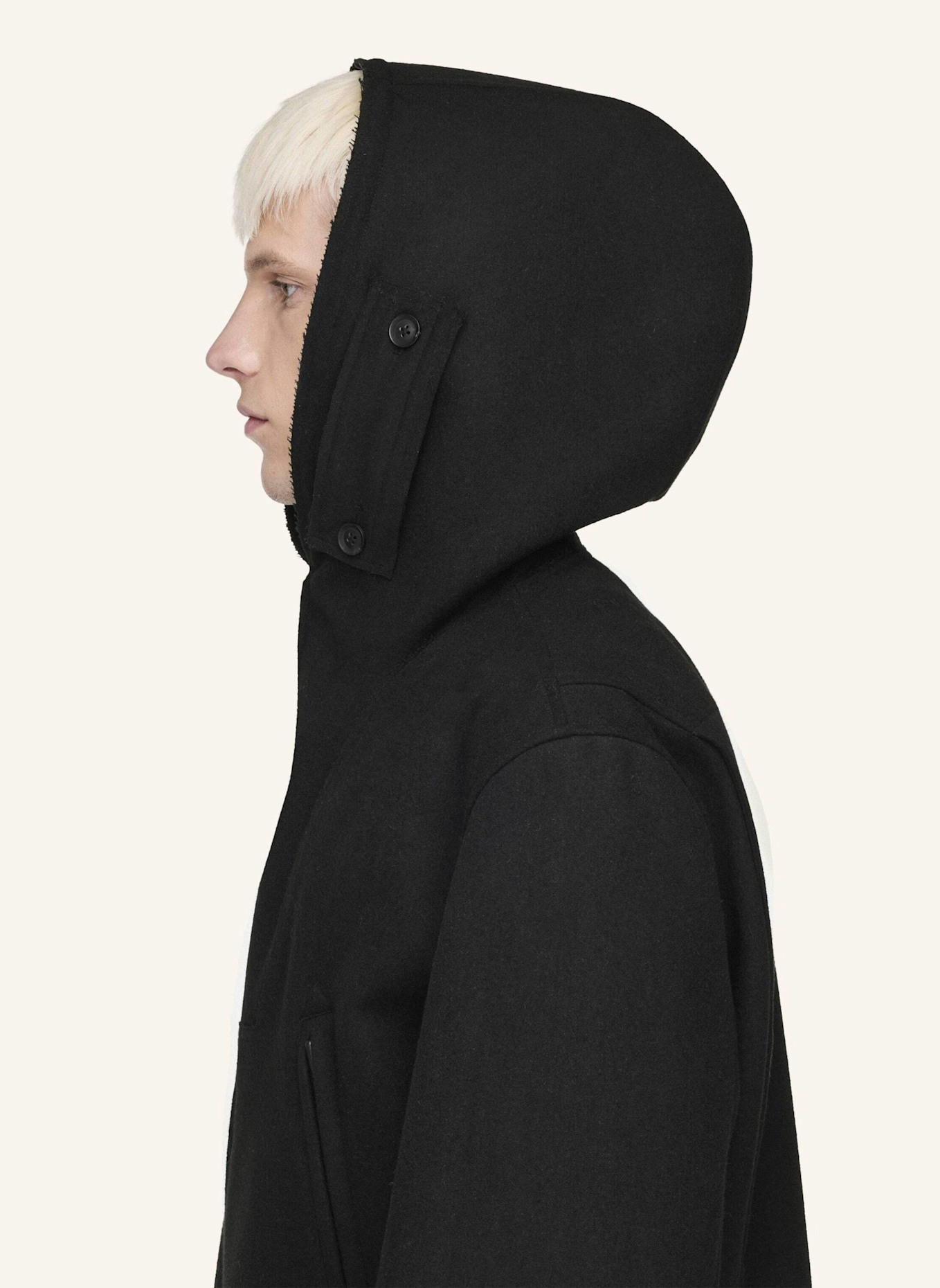 Y-3 Y-3 BONDED MELTON JACKET: SCHWARZ