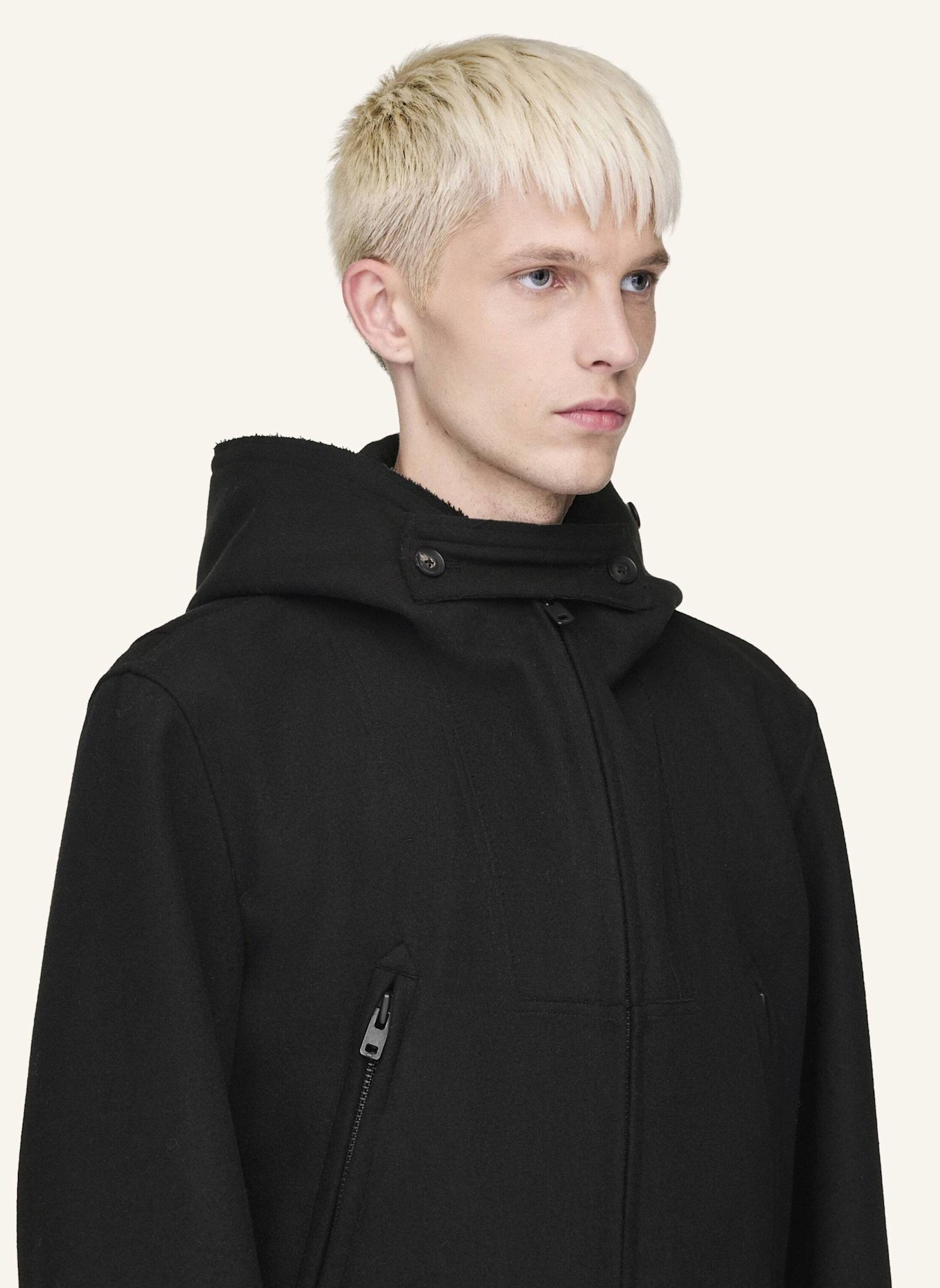 Y-3 Y-3 BONDED MELTON JACKET: SCHWARZ