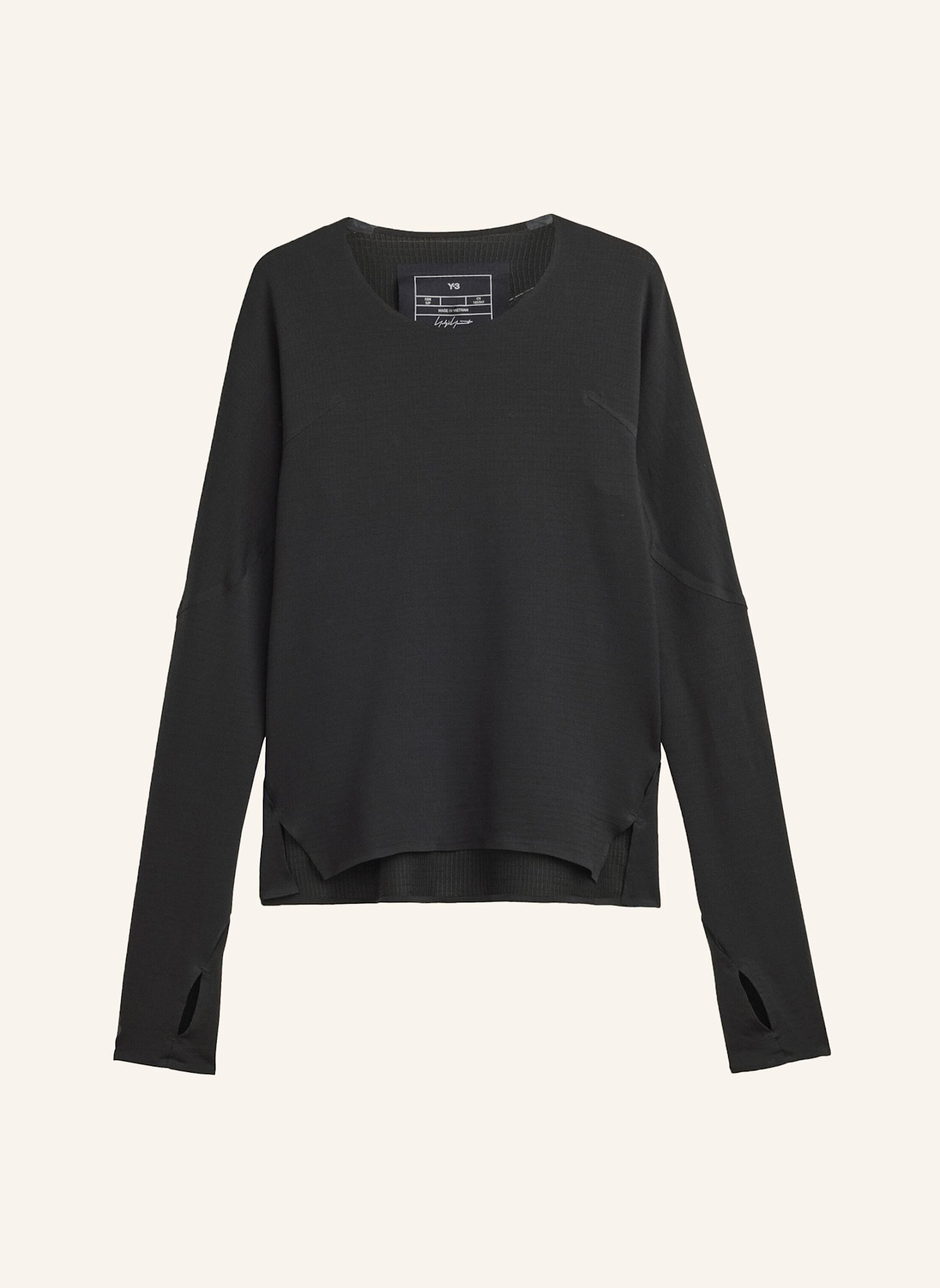 Y-3 Y-3 RUNNING LONG SLEEVE TEE: SCHWARZ
