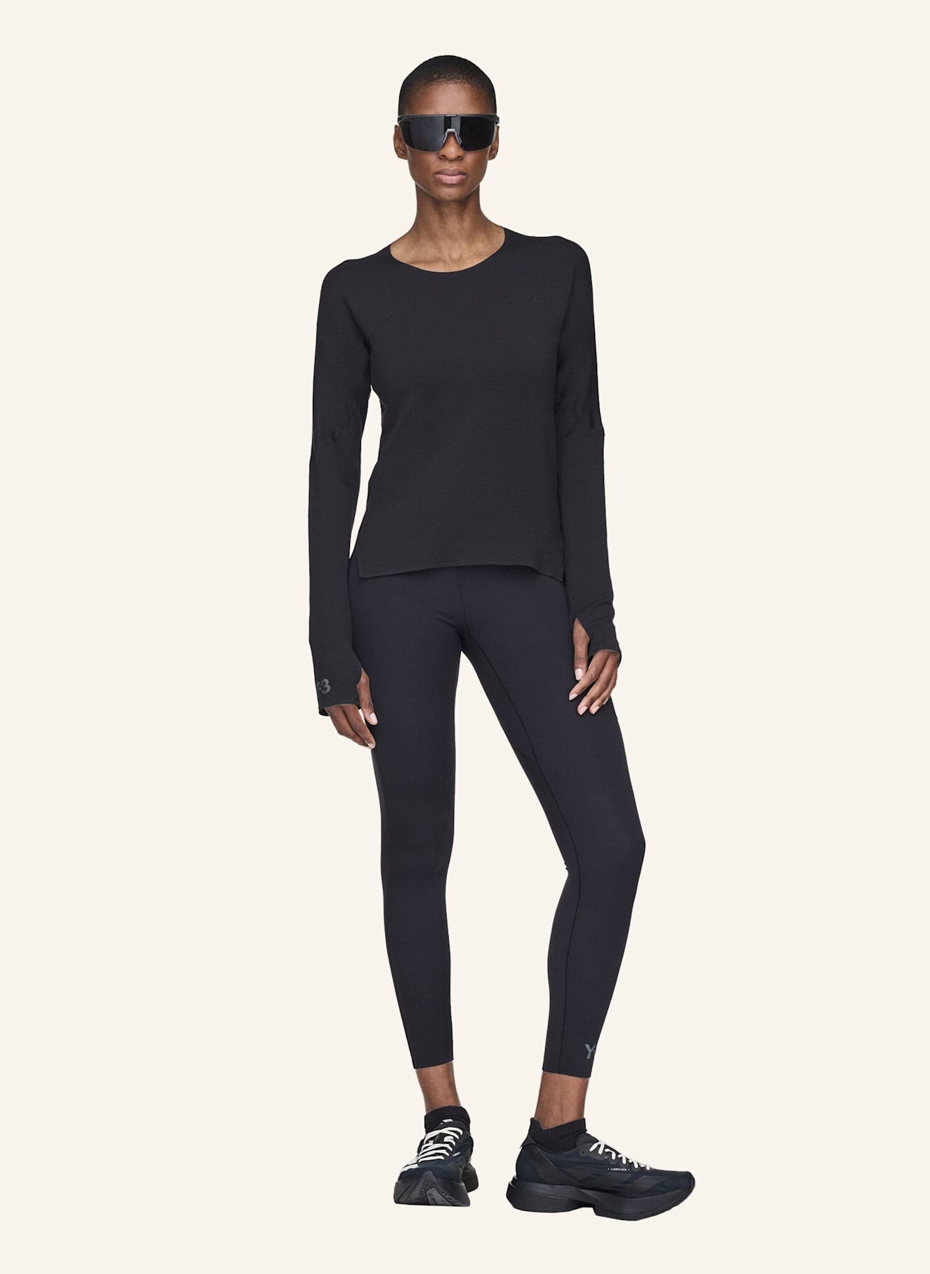 Y-3 Y-3 RUNNING LONG SLEEVE TEE: SCHWARZ