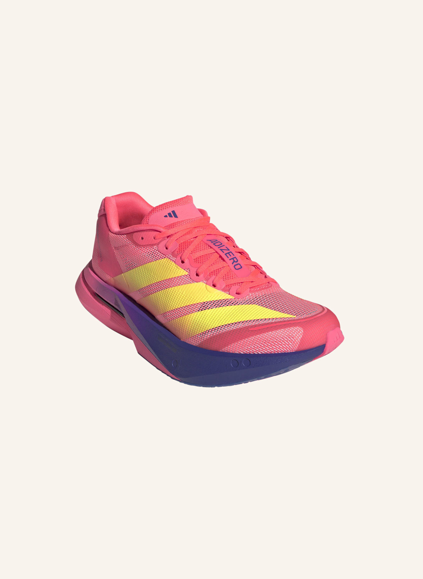 adidas ADIZERO BOSTON 13 RUNNING SCHUH: NEONORANGE/ HELLGELB/ DUNKELBLAU