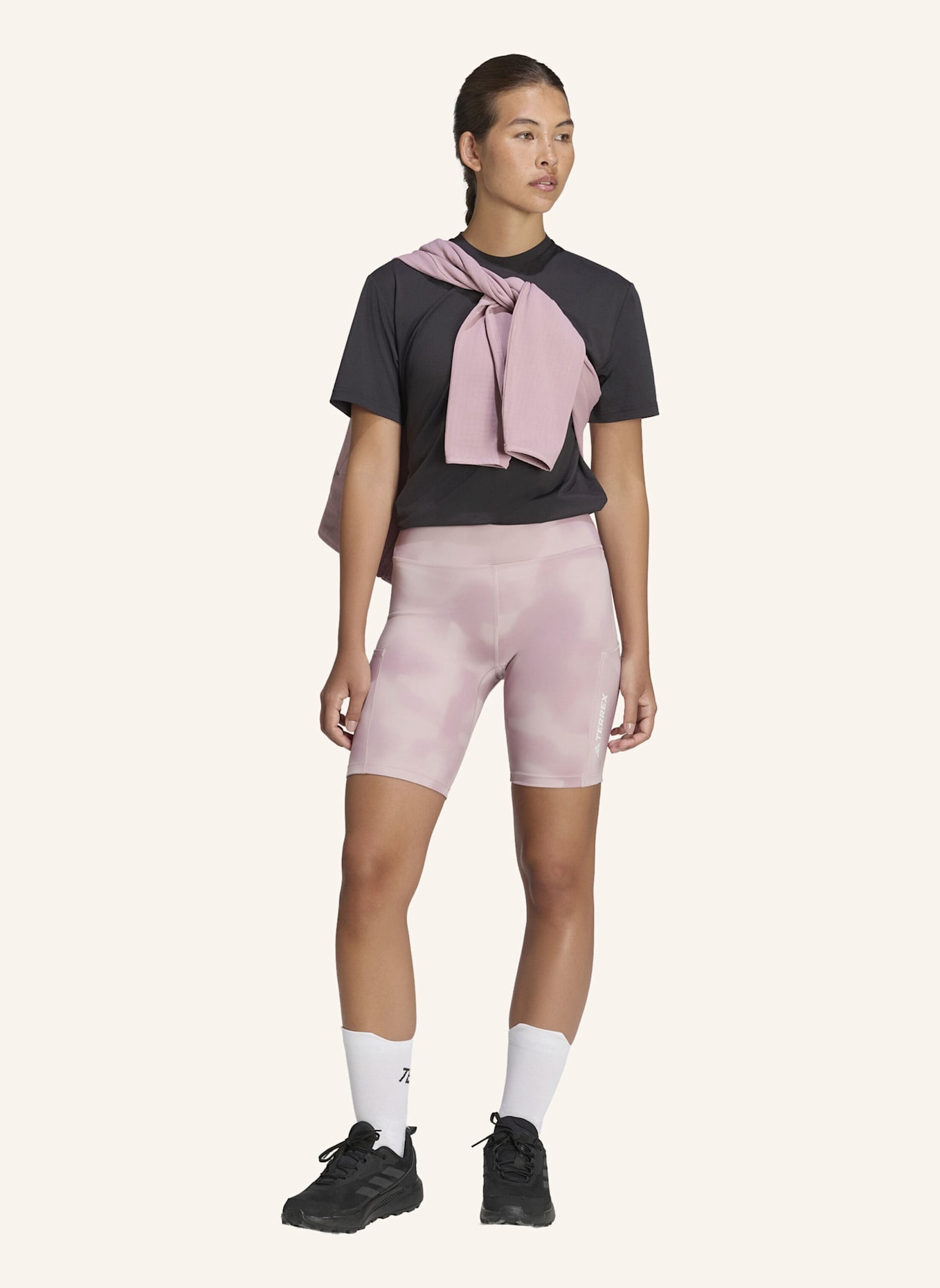adidas TERREX TERREX MULTI 8INCH KURZE LEGGINGS, PRINT: LILA
