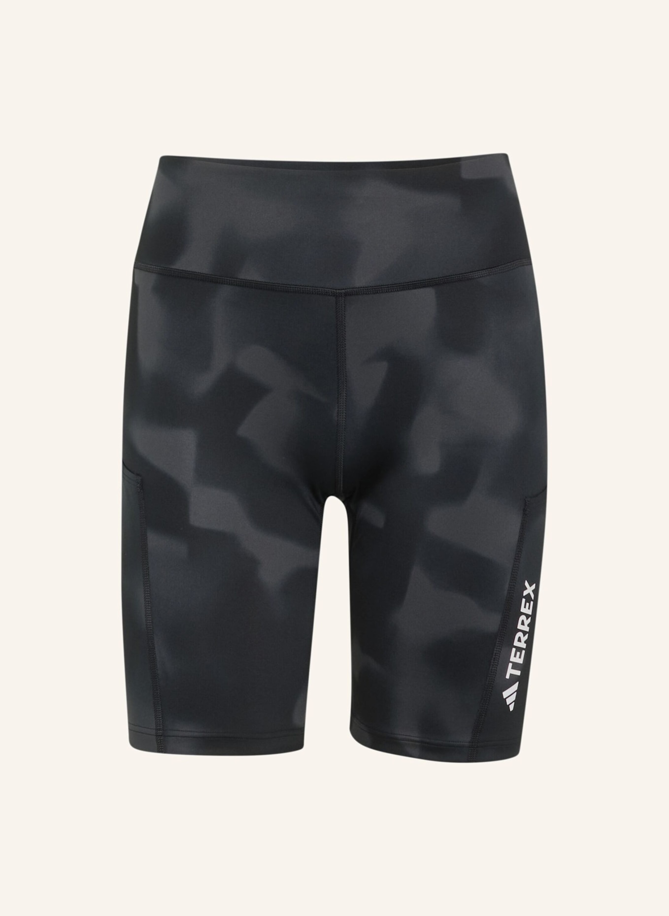 adidas TERREX TERREX MULTI 8INCH KURZE LEGGINGS, PRINT: SCHWARZ/ GRAU