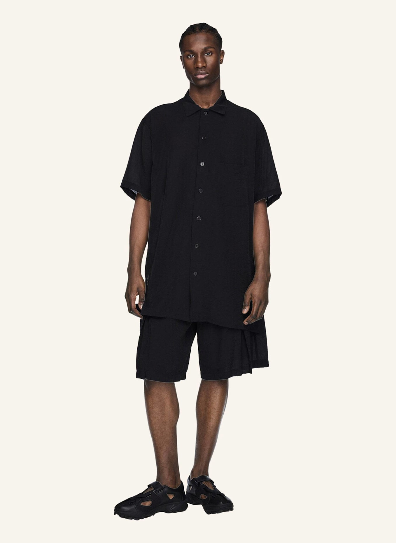 Y-3 Y-3 SHORT SLEEVE LANGES HEMD: SCHWARZ