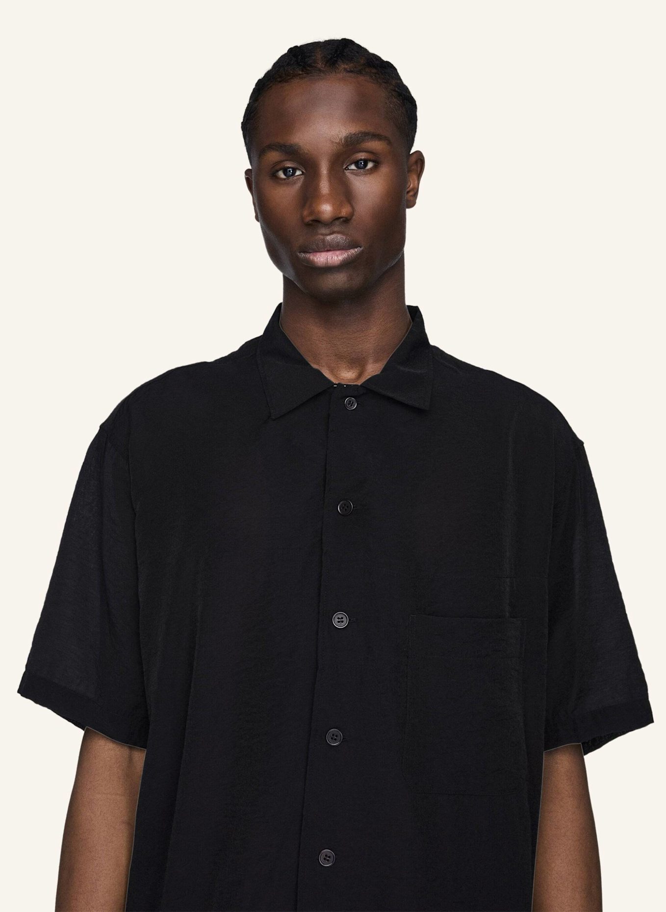 Y-3 Y-3 SHORT SLEEVE LANGES HEMD: SCHWARZ