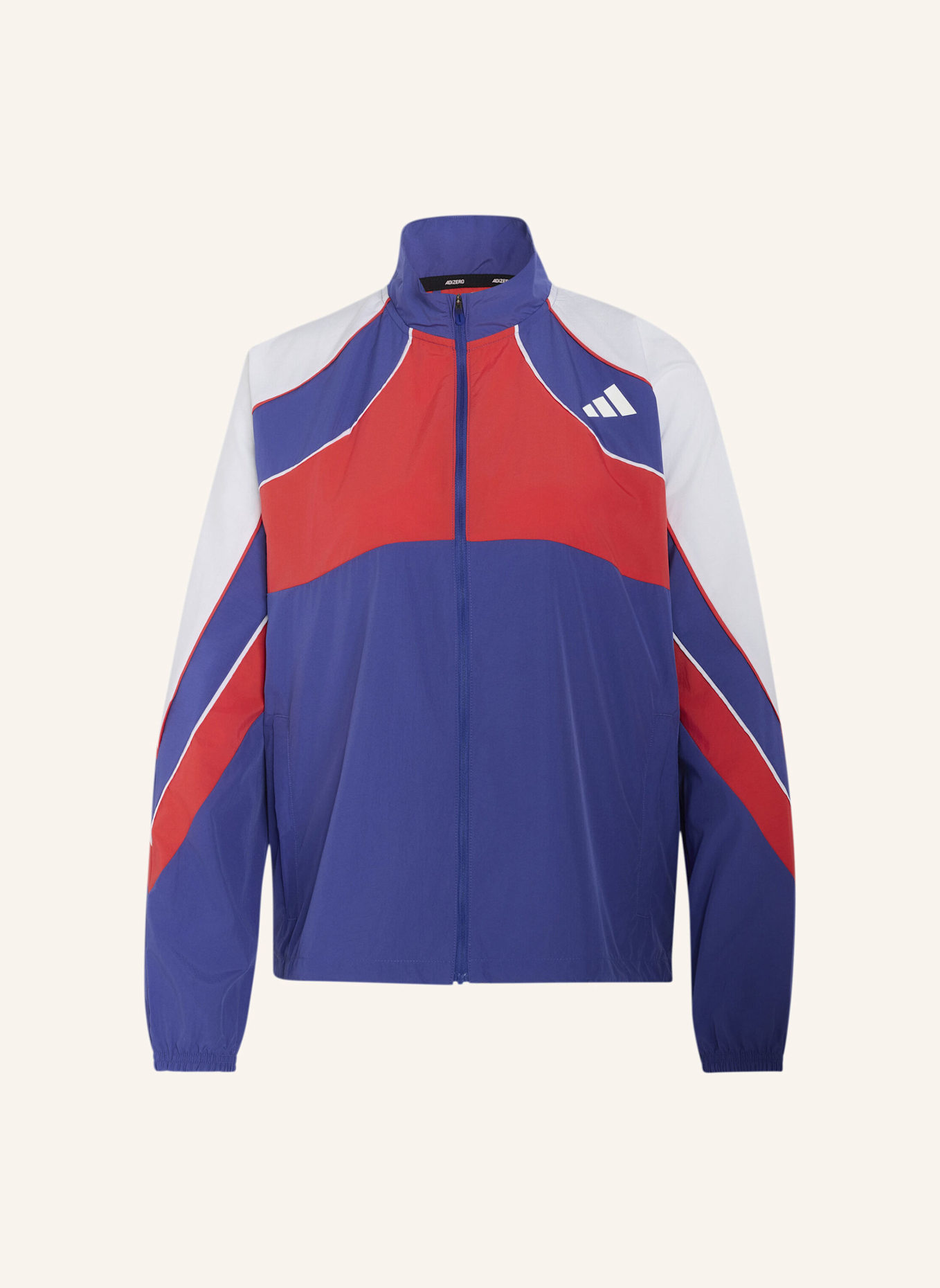 adidas ADIZERO ARCHIVE LAUFJACKE: ROT/ WEISS