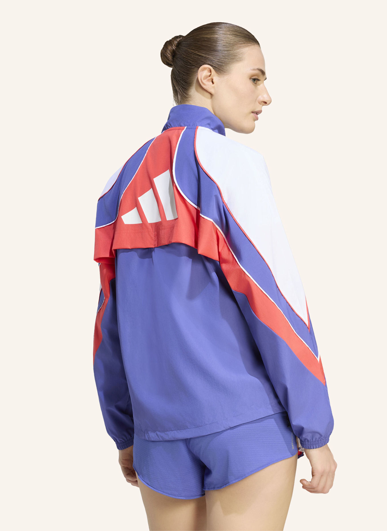adidas ADIZERO ARCHIVE LAUFJACKE: ROT/ WEISS
