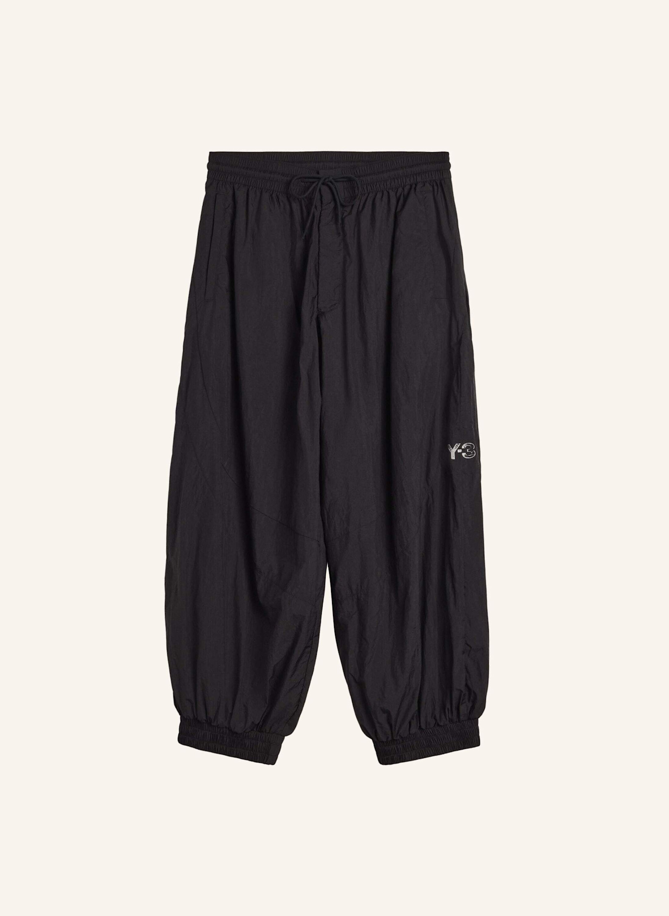 Y-3 Y-3 RAW EDGE 3 STRIPES NYLON SHELL HOSE: SCHWARZ