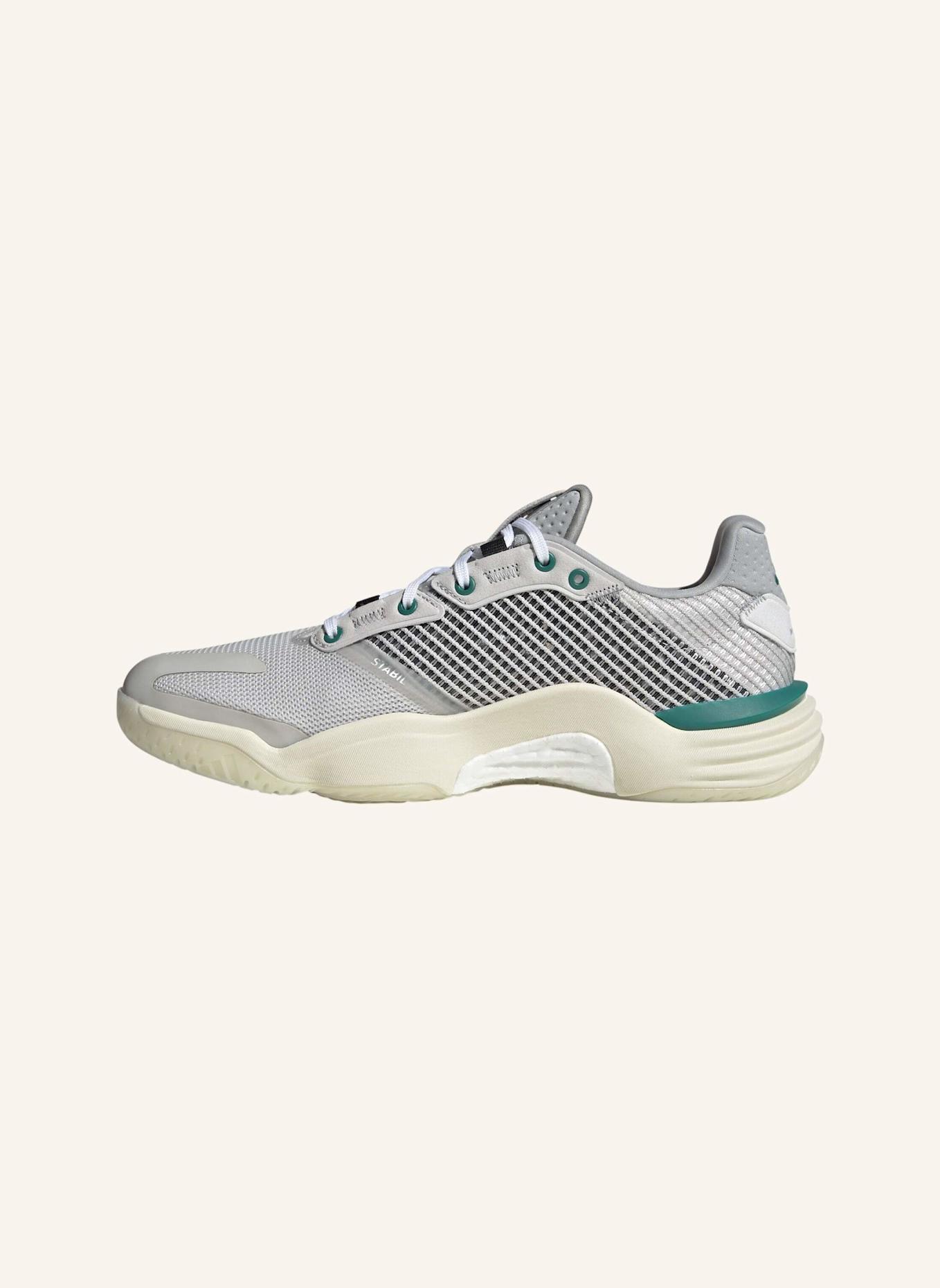 adidas Indoorschuhe STABIL 16: GRAU/ GRÜN/ WEISS