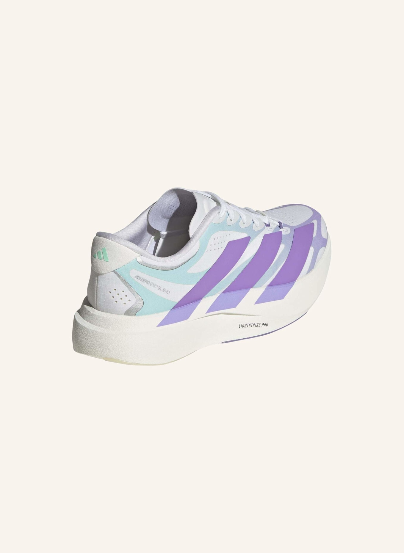 adidas Laufschuhe ADIZERO EVO SL EXO: WEISS/ LILA/ GRÜN