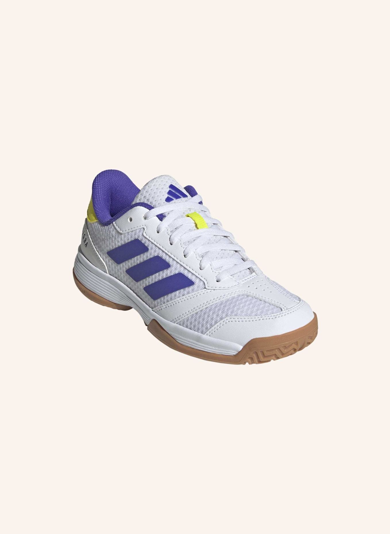 adidas Indoorschuhe LIGRA 8 K: WEISS/ LILA/ GELB