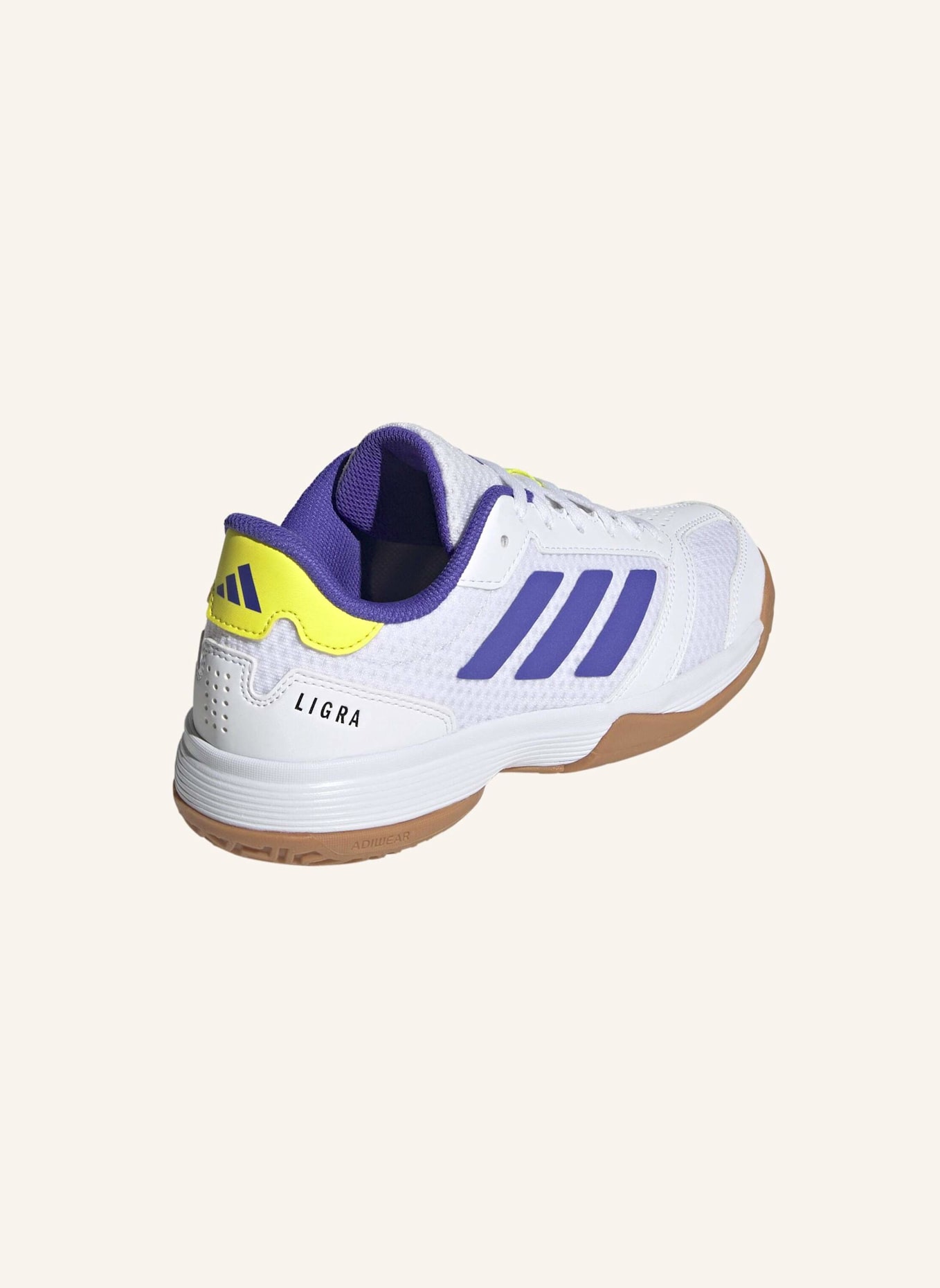 adidas Indoorschuhe LIGRA 8 K: WEISS/ LILA/ GELB